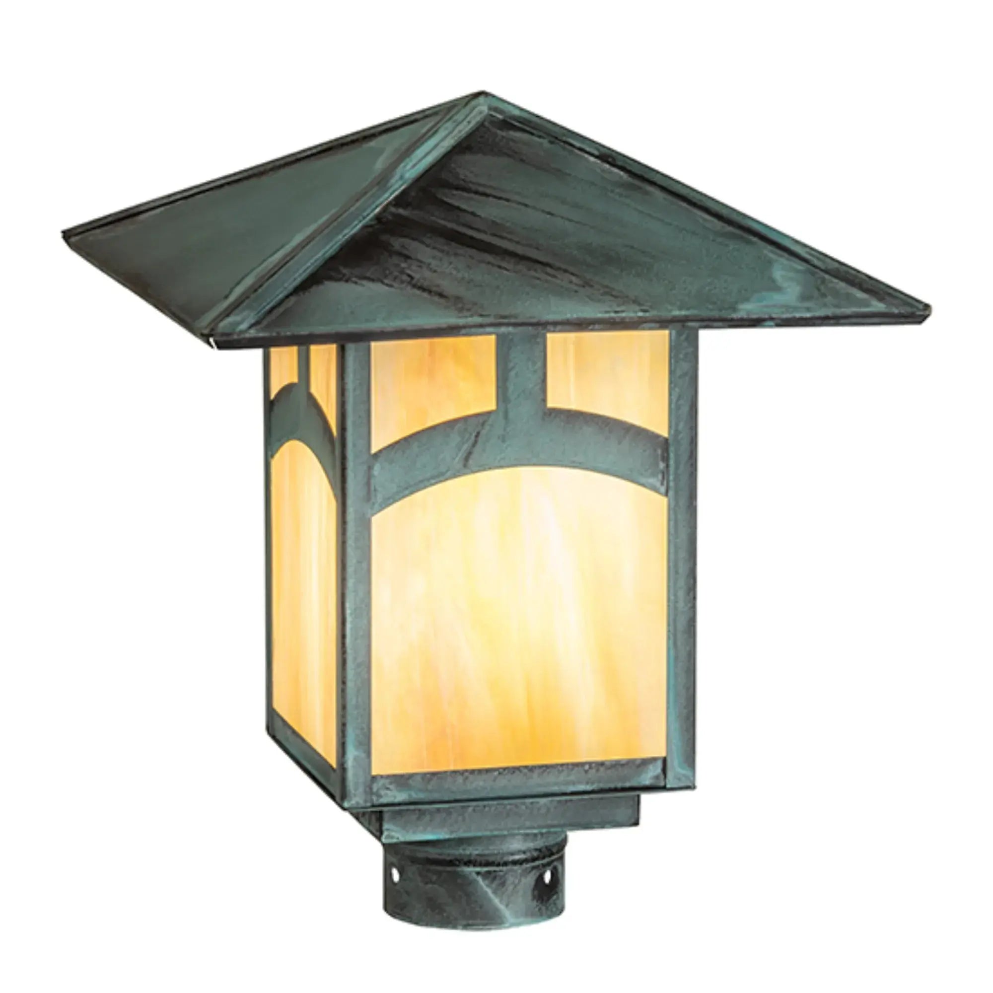12" Square Seneca Hill Top Post Mount – Verdigris – Wet-Rated – Meyda Lighting Meyda Lighting