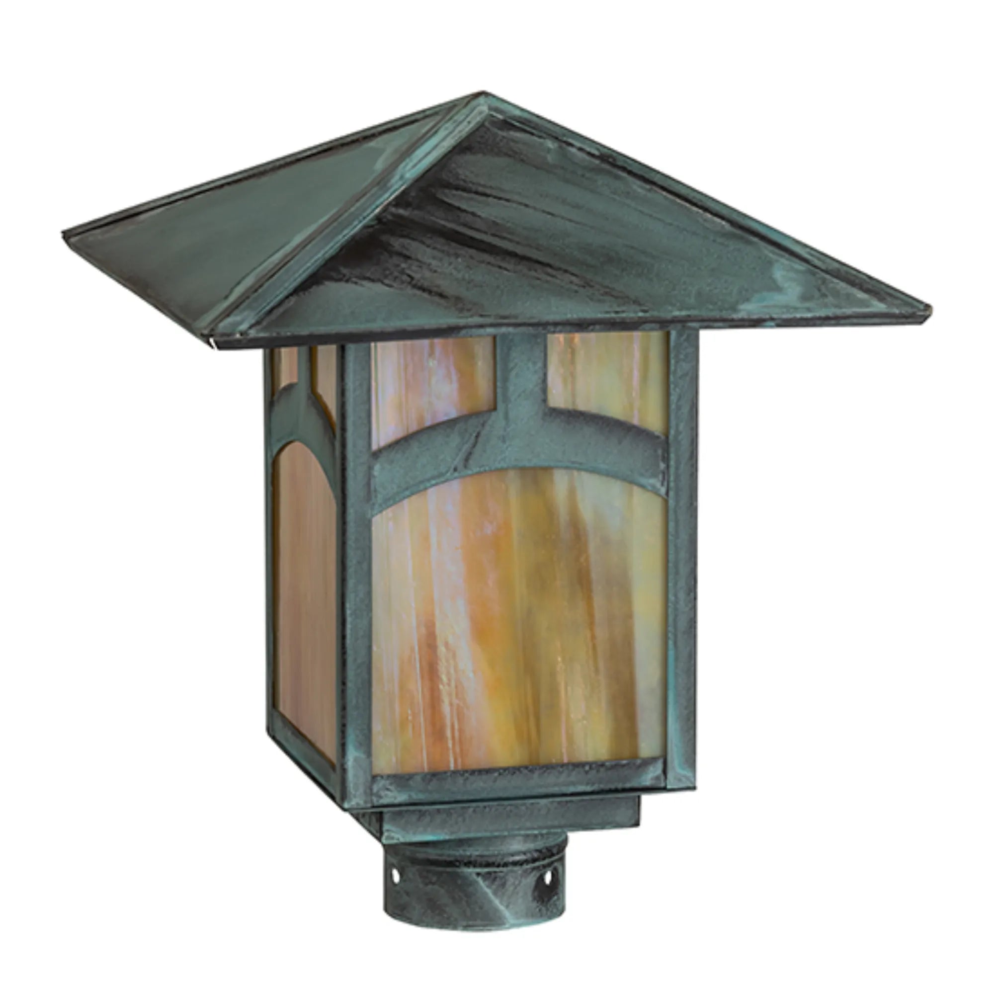 12" Square Seneca Hill Top Post Mount – Verdigris – Wet-Rated – Meyda Lighting