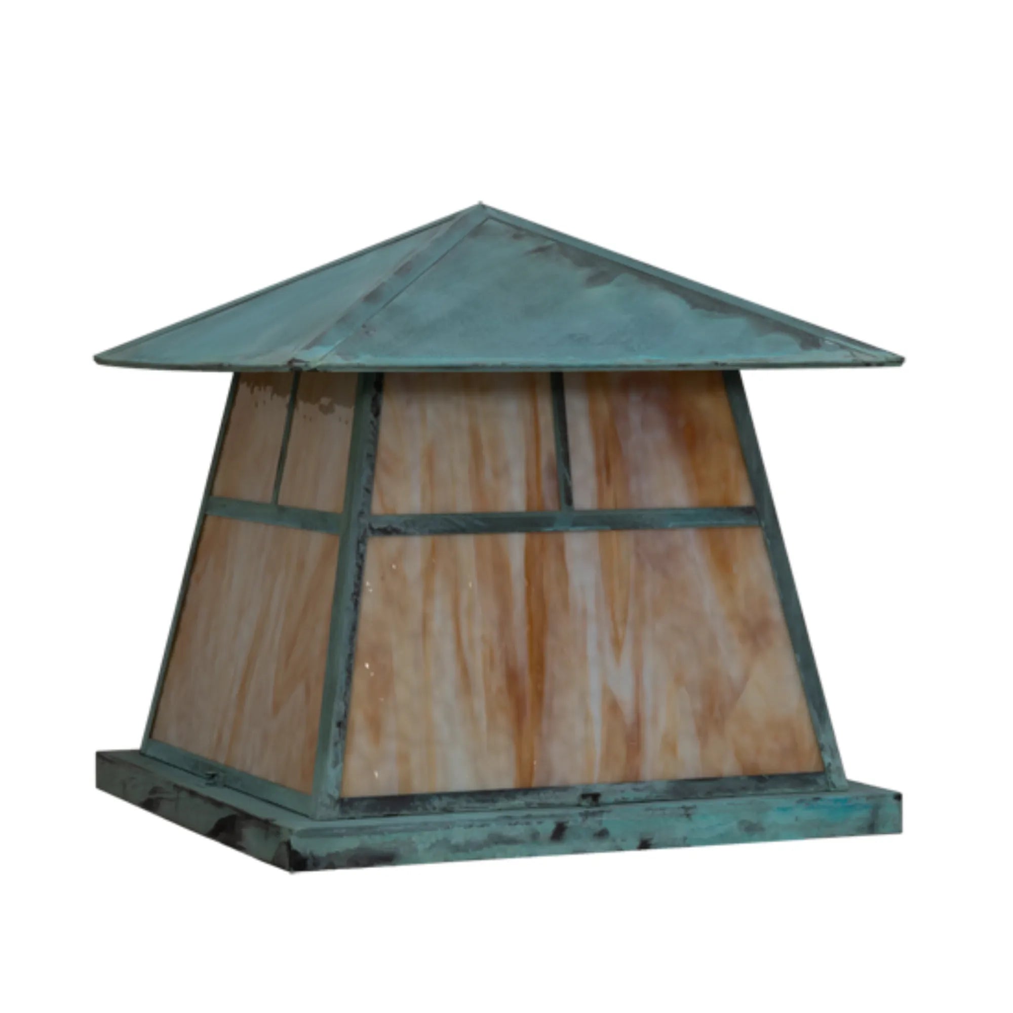 24" Square Stillwater "T" Mission Pier Mount – Verdigris – Wet-Rated – Meyda Lighting