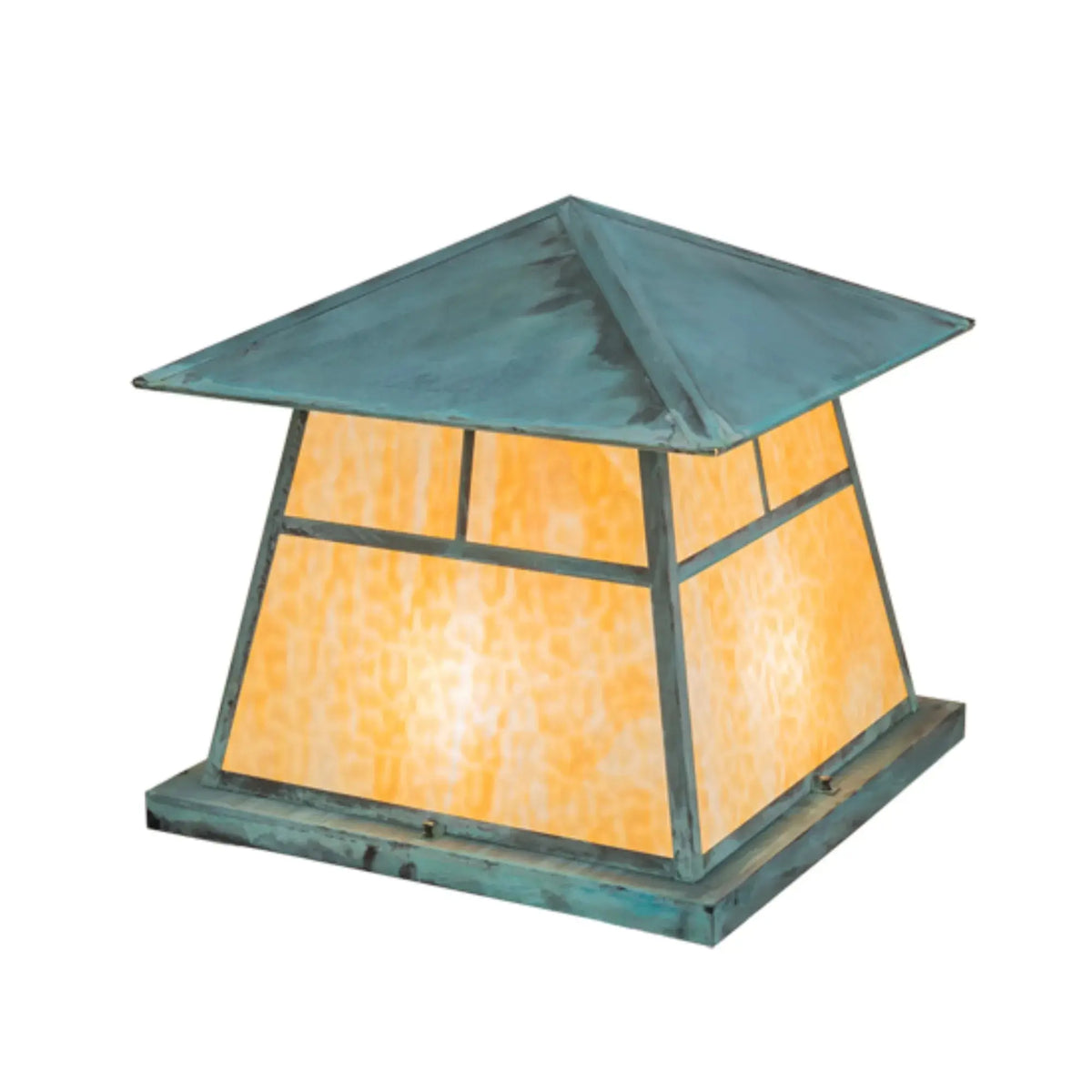 24" Square Stillwater "T" Mission Pier Mount – Verdigris – Wet-Rated – Meyda Lighting Meyda Lighting