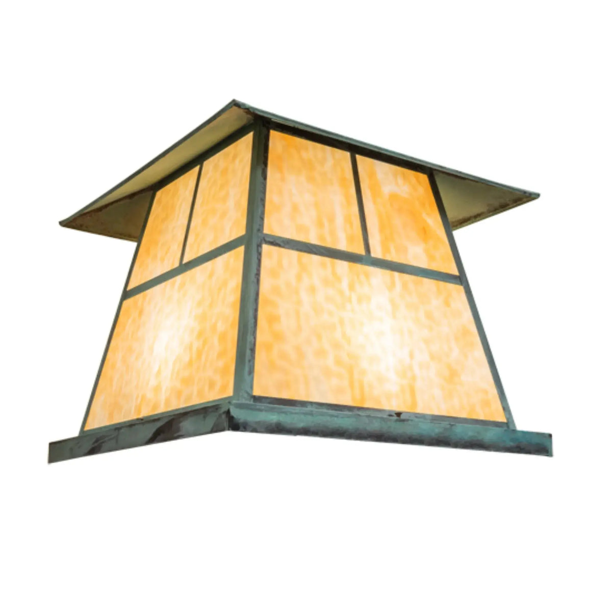 24" Square Stillwater "T" Mission Pier Mount – Verdigris – Wet-Rated – Meyda Lighting Meyda Lighting