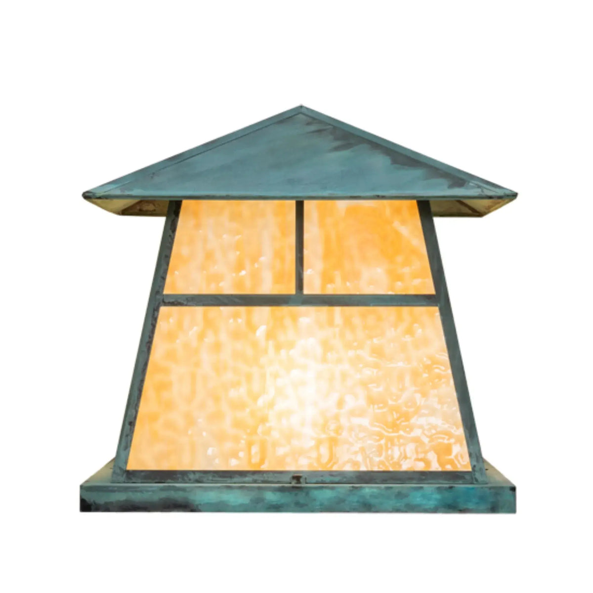 24" Square Stillwater "T" Mission Pier Mount – Verdigris – Wet-Rated – Meyda Lighting Meyda Lighting