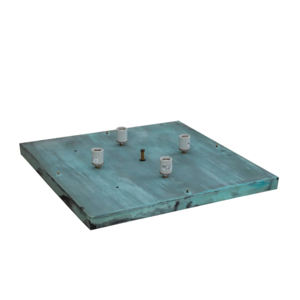 24" Square Stillwater "T" Mission Pier Mount – Verdigris – Wet-Rated – Meyda Lighting Meyda Lighting