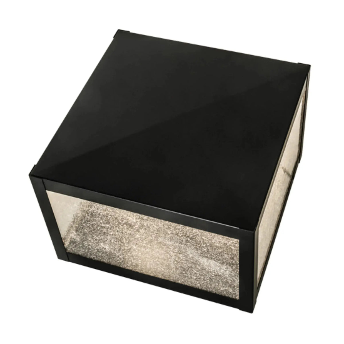 12" Square Seneca Prime Post Mount – Solar Black – Clear Seeded – Damp-Rated – Meyda Lighting Meyda Lighting