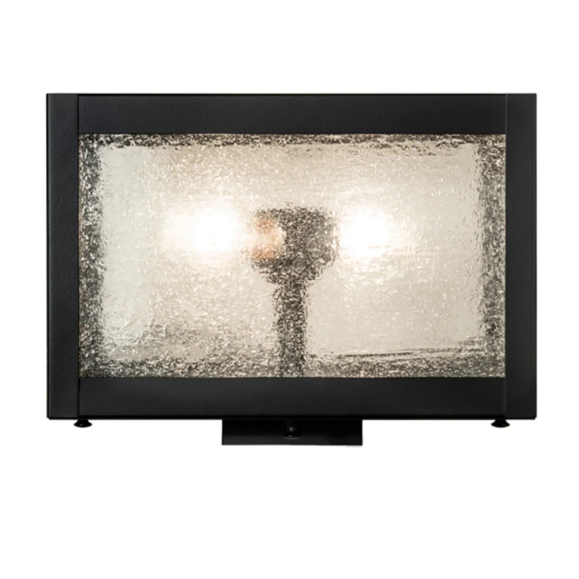 12" Square Seneca Prime Post Mount – Solar Black – Clear Seeded – Damp-Rated – Meyda Lighting