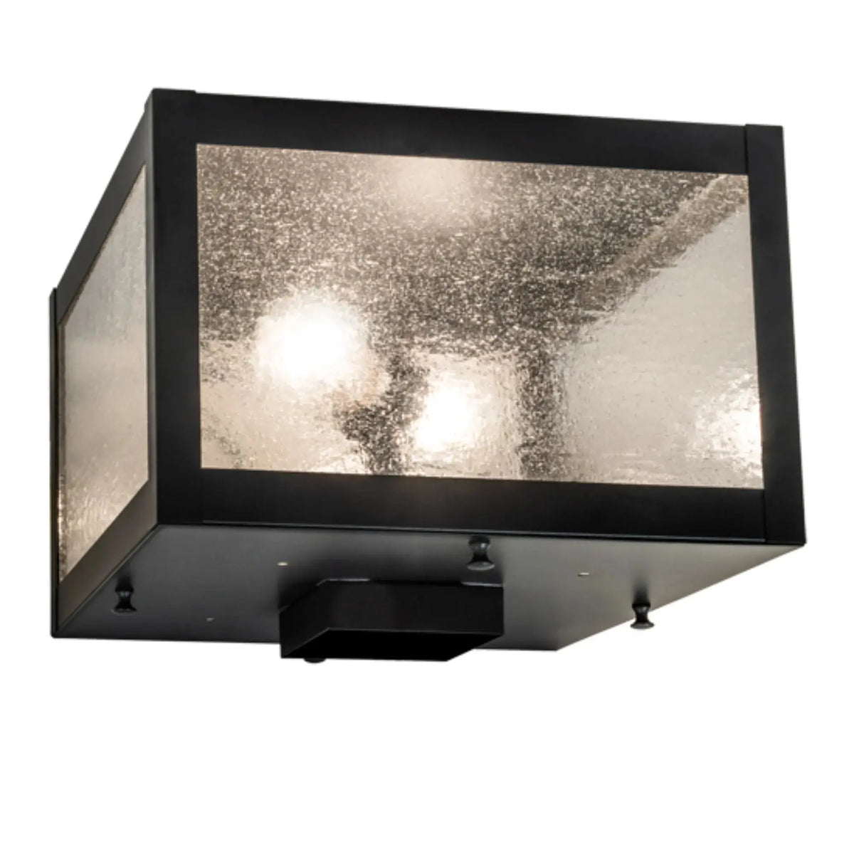 12" Square Seneca Prime Post Mount – Solar Black – Clear Seeded – Damp-Rated – Meyda Lighting Meyda Lighting