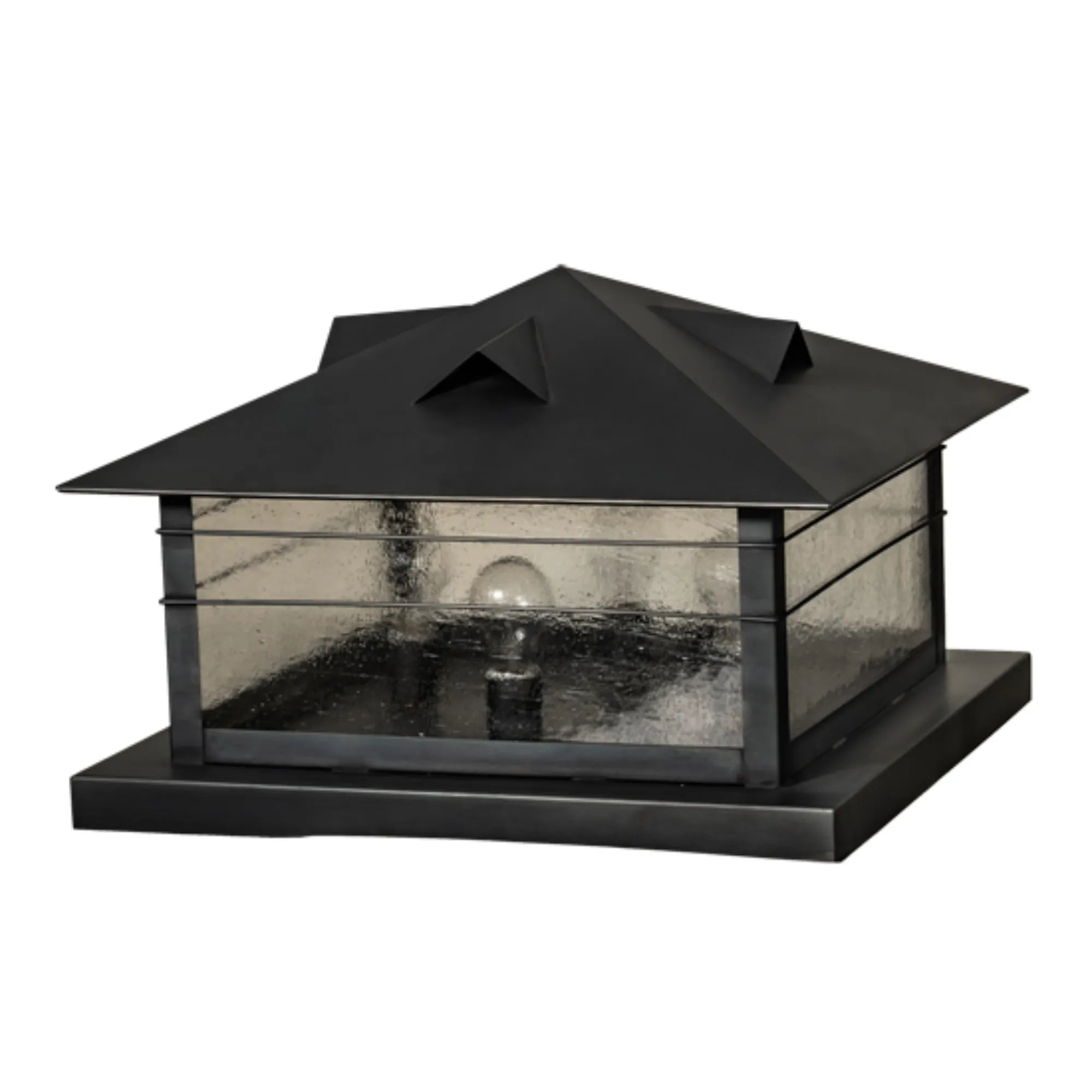 22" Square Arrowhead Pier Mount – Black – Clear Seeded Glass – Wet-Rated – Meyda Lighting