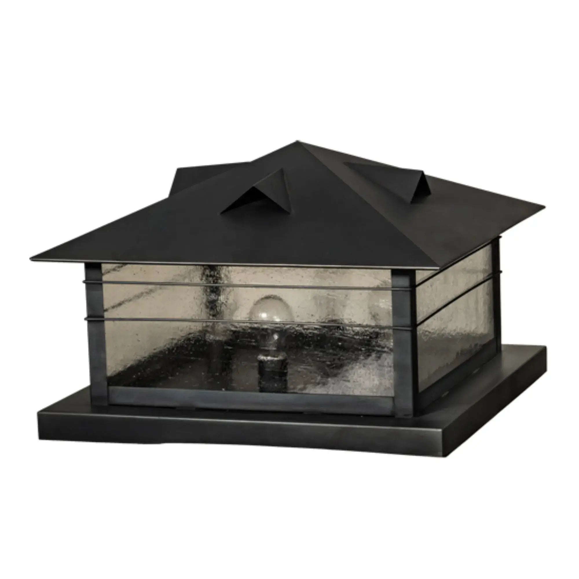 22" Square Arrowhead Pier Mount – Black – Clear Seeded Glass – Wet-Rated – Meyda Lighting Meyda Lighting