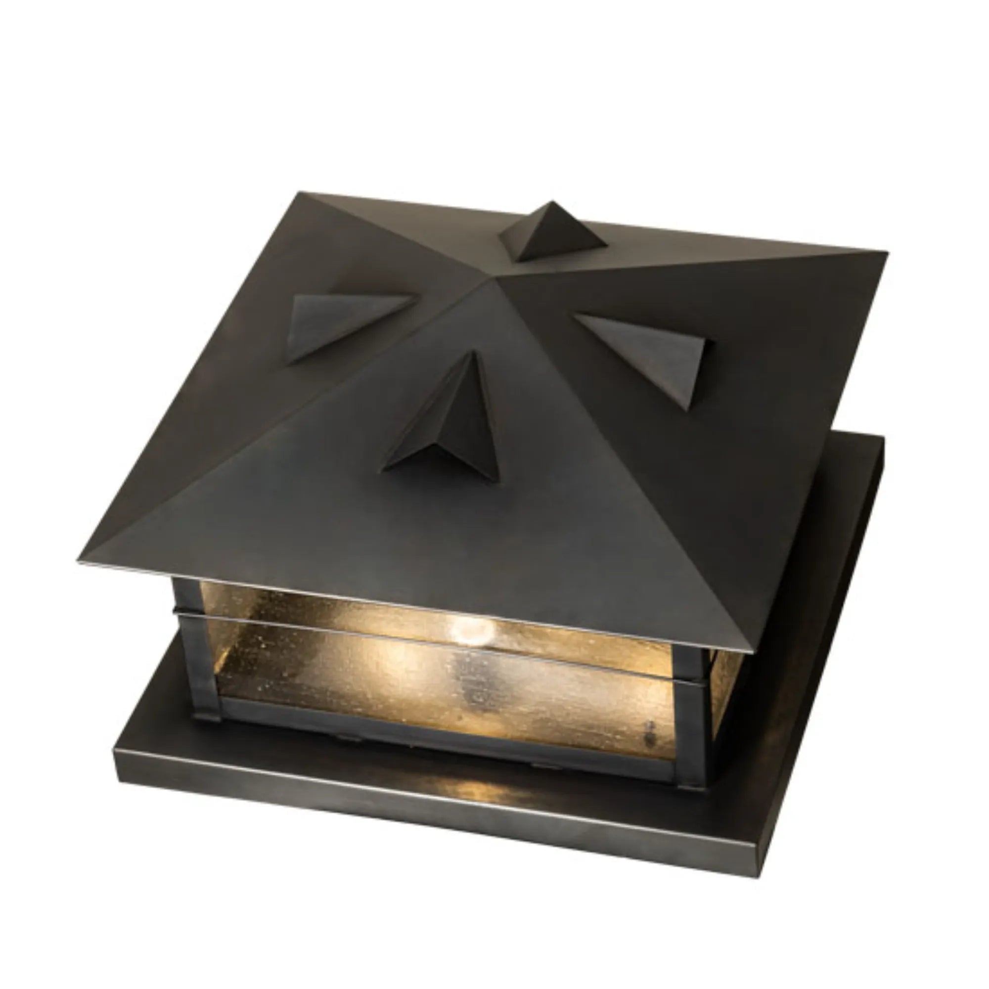 22" Square Arrowhead Pier Mount – Black – Clear Seeded Glass – Wet-Rated – Meyda Lighting
