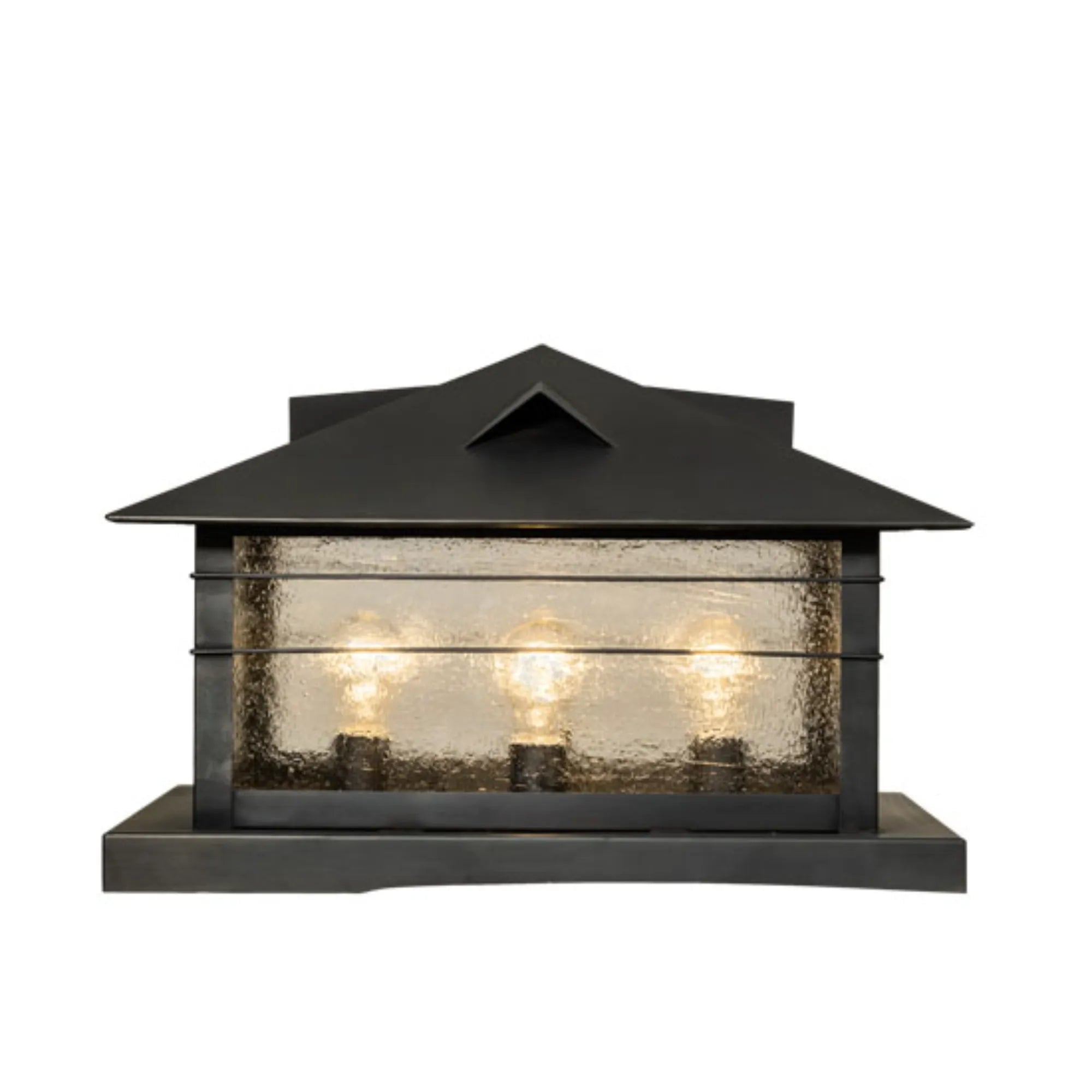 22" Square Arrowhead Pier Mount – Black – Clear Seeded Glass – Wet-Rated – Meyda Lighting