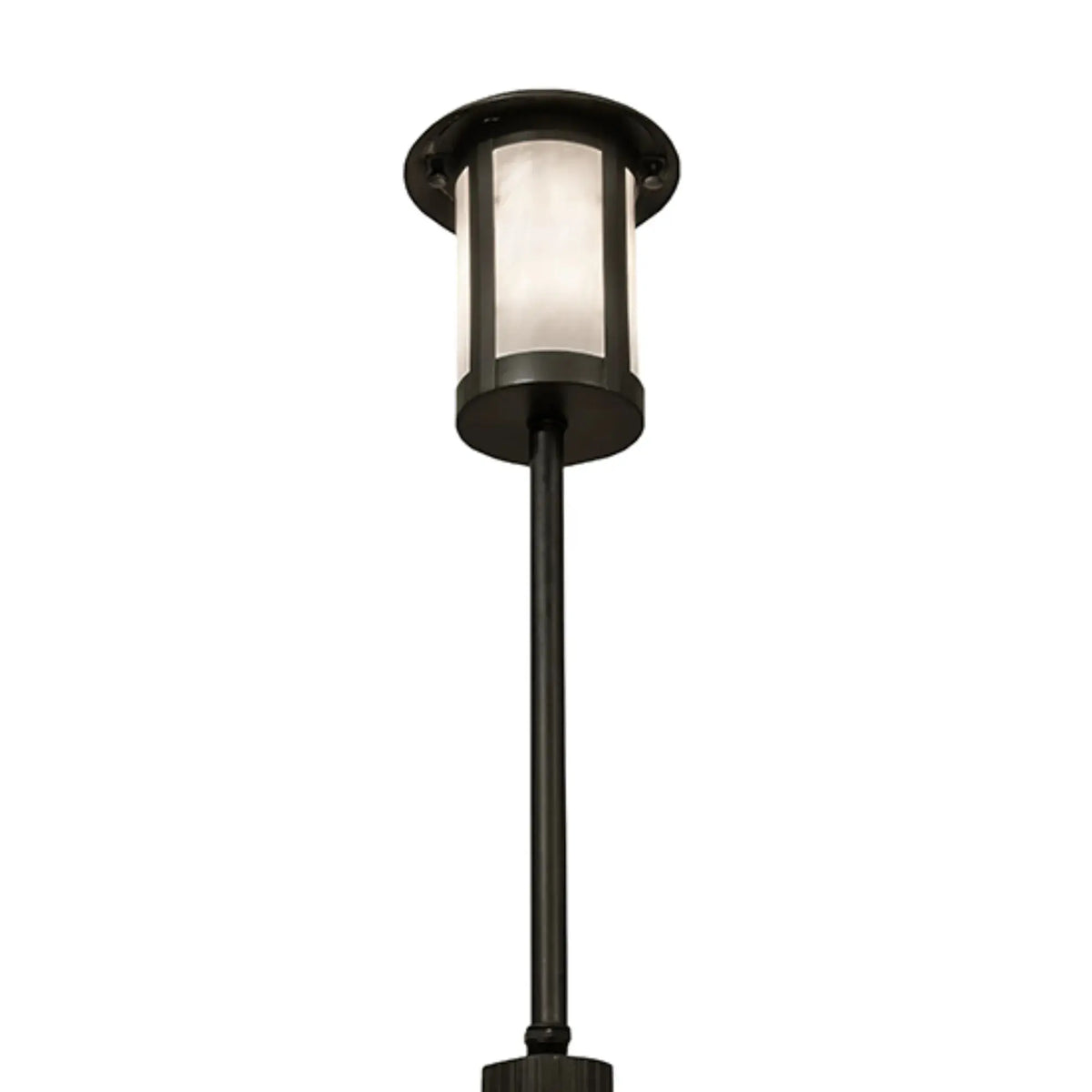 21" High Fulton Prime Landscape Fixture – Craftsman Brown – White Art Glass – Meyda Lighting Meyda Lighting