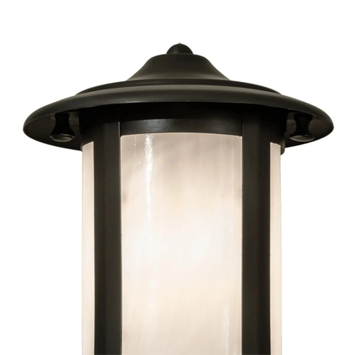 21" High Fulton Prime Landscape Fixture – Craftsman Brown – White Art Glass – Meyda Lighting Meyda Lighting