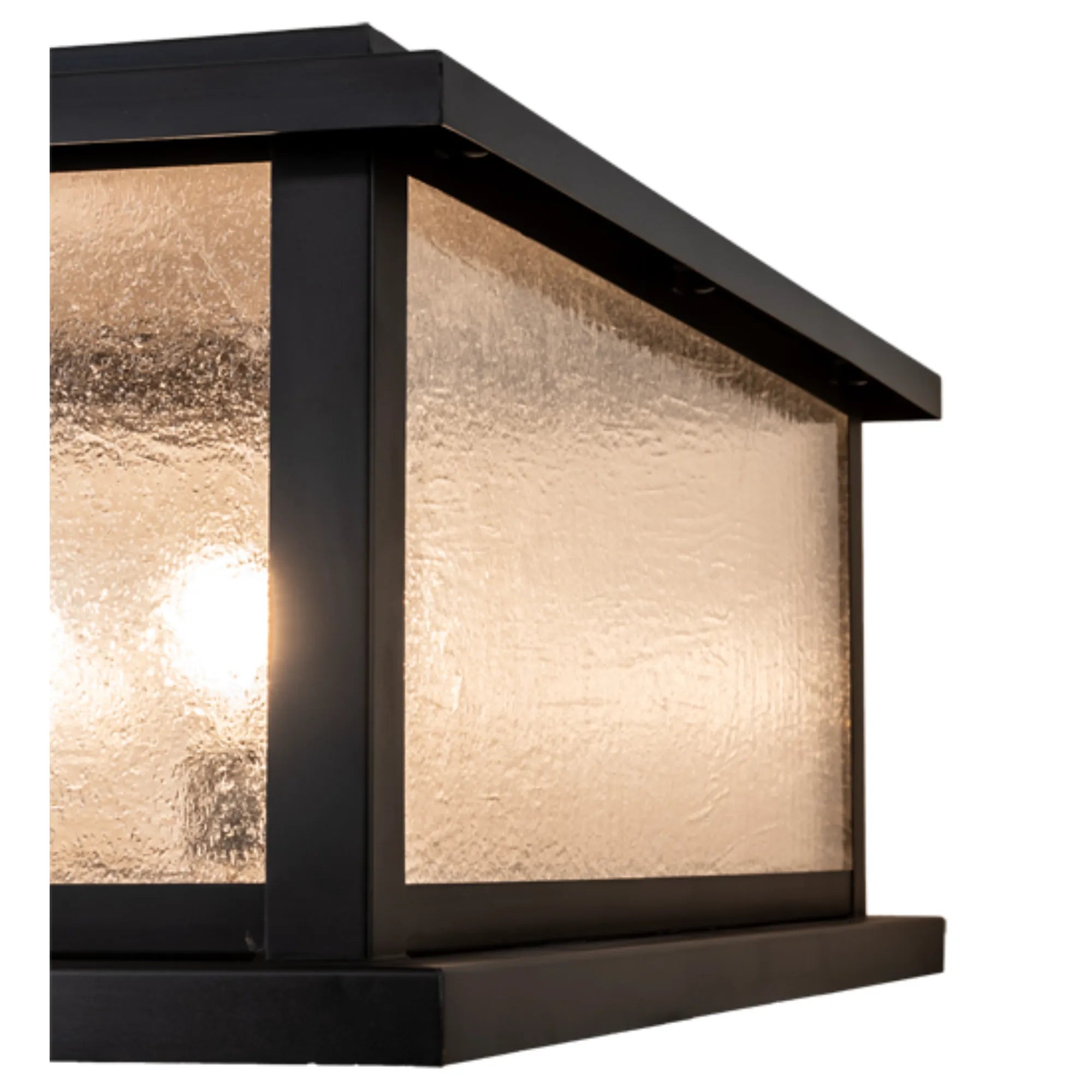 37" Square Mission Prime Pier Mount – Craftsman Brown – Clear Seeded – Wet-Rated – Meyda Lighting