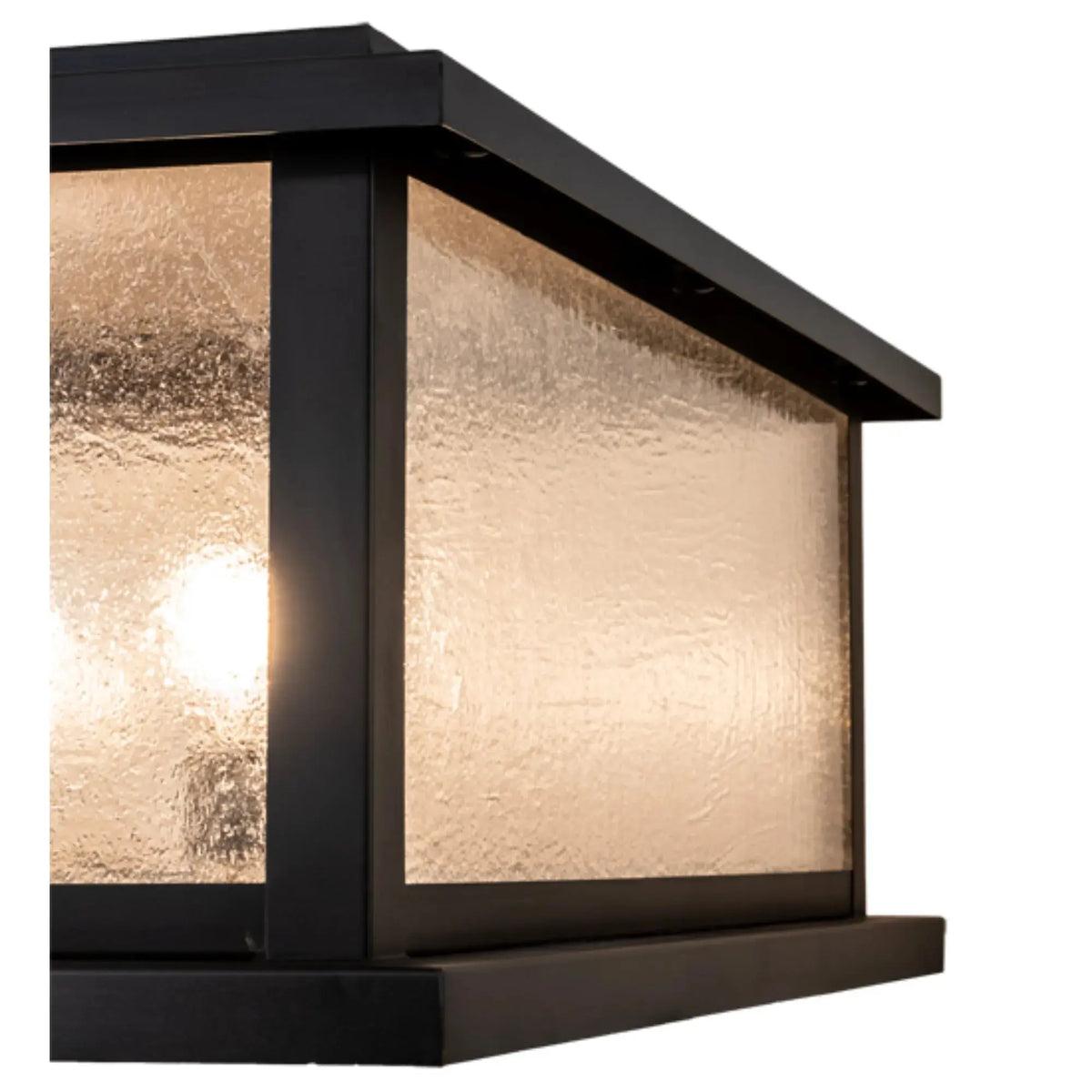37" Square Mission Prime Pier Mount – Craftsman Brown – Clear Seeded – Wet-Rated – Meyda Lighting Meyda Lighting