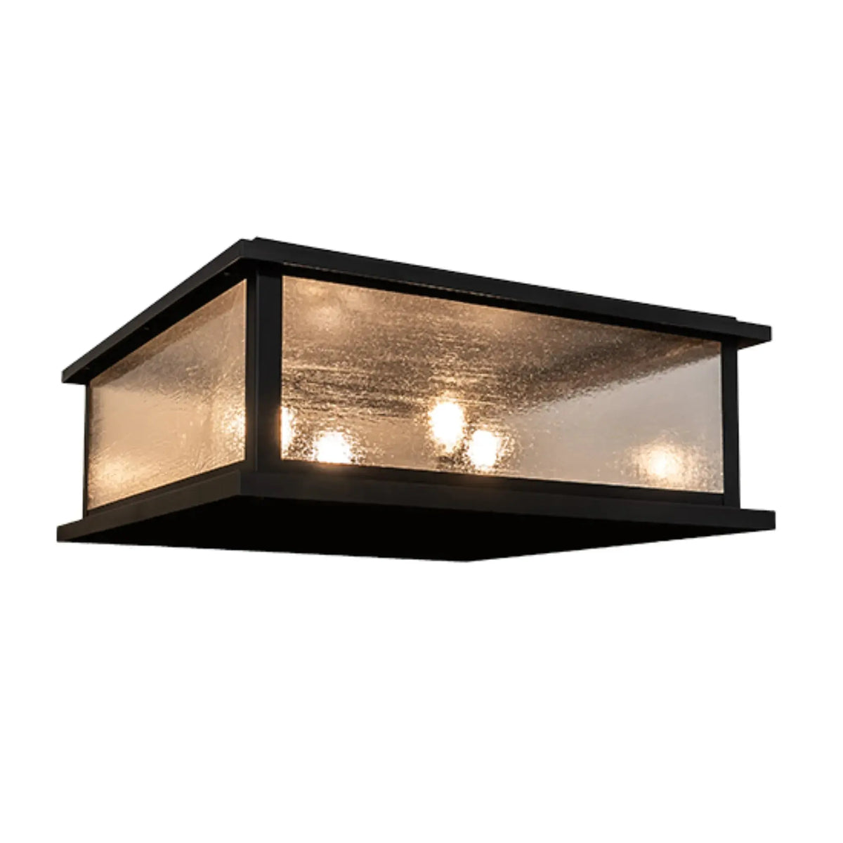 37" Square Mission Prime Pier Mount – Craftsman Brown – Clear Seeded – Wet-Rated – Meyda Lighting Meyda Lighting