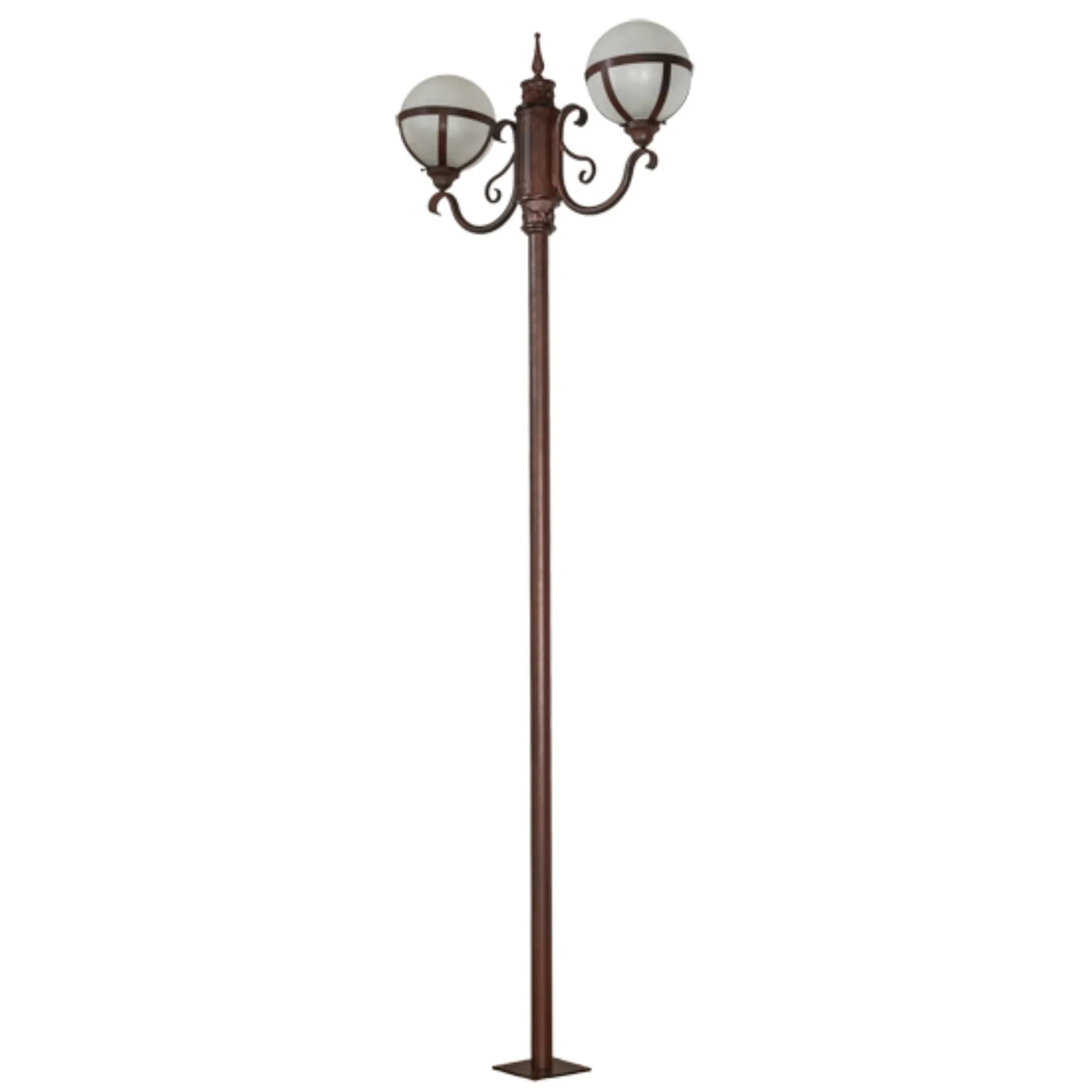 120" High Bola Tavern Street Lamp – Rustic Nail – Damp-Rated – Meyda Lighting
