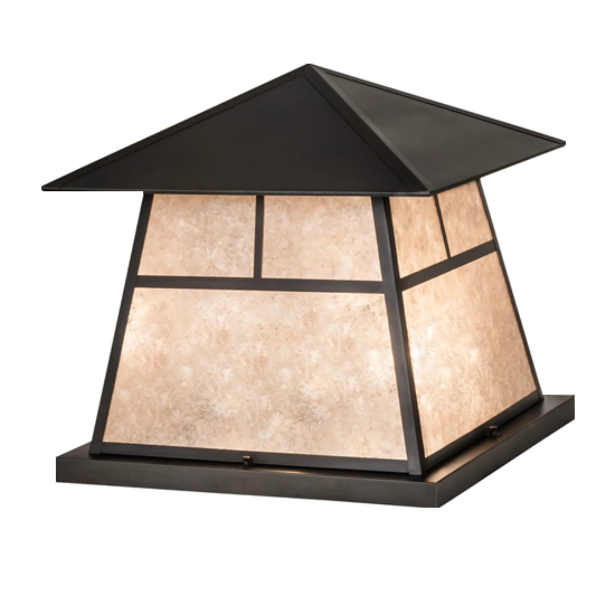 24" Square Stillwater "T" Mission Pier Mount – Craftsman Brown – Wet-Rated – Meyda Lighting