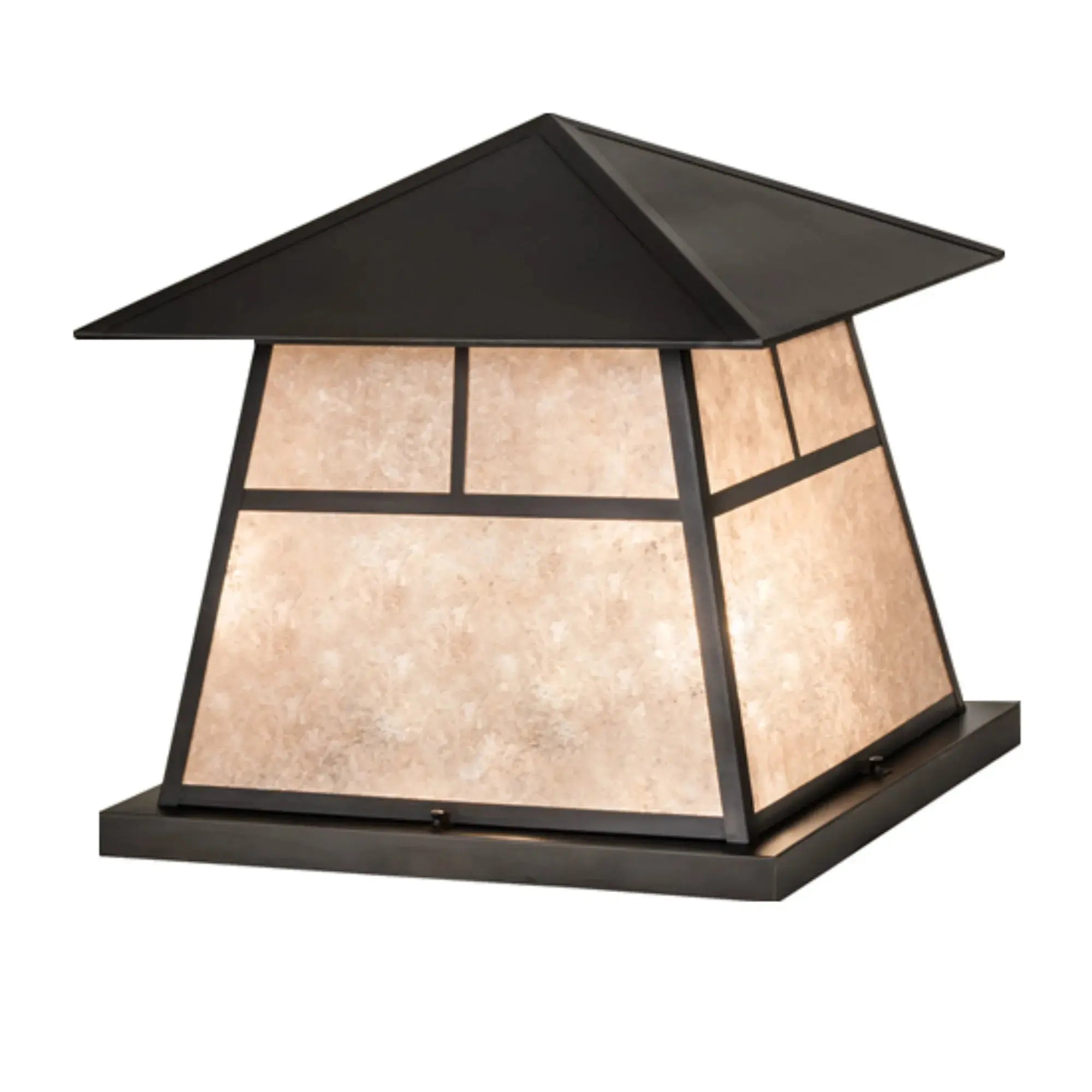 24" Square Stillwater "T" Mission Pier Mount – Craftsman Brown – Wet-Rated – Meyda Lighting Meyda Lighting