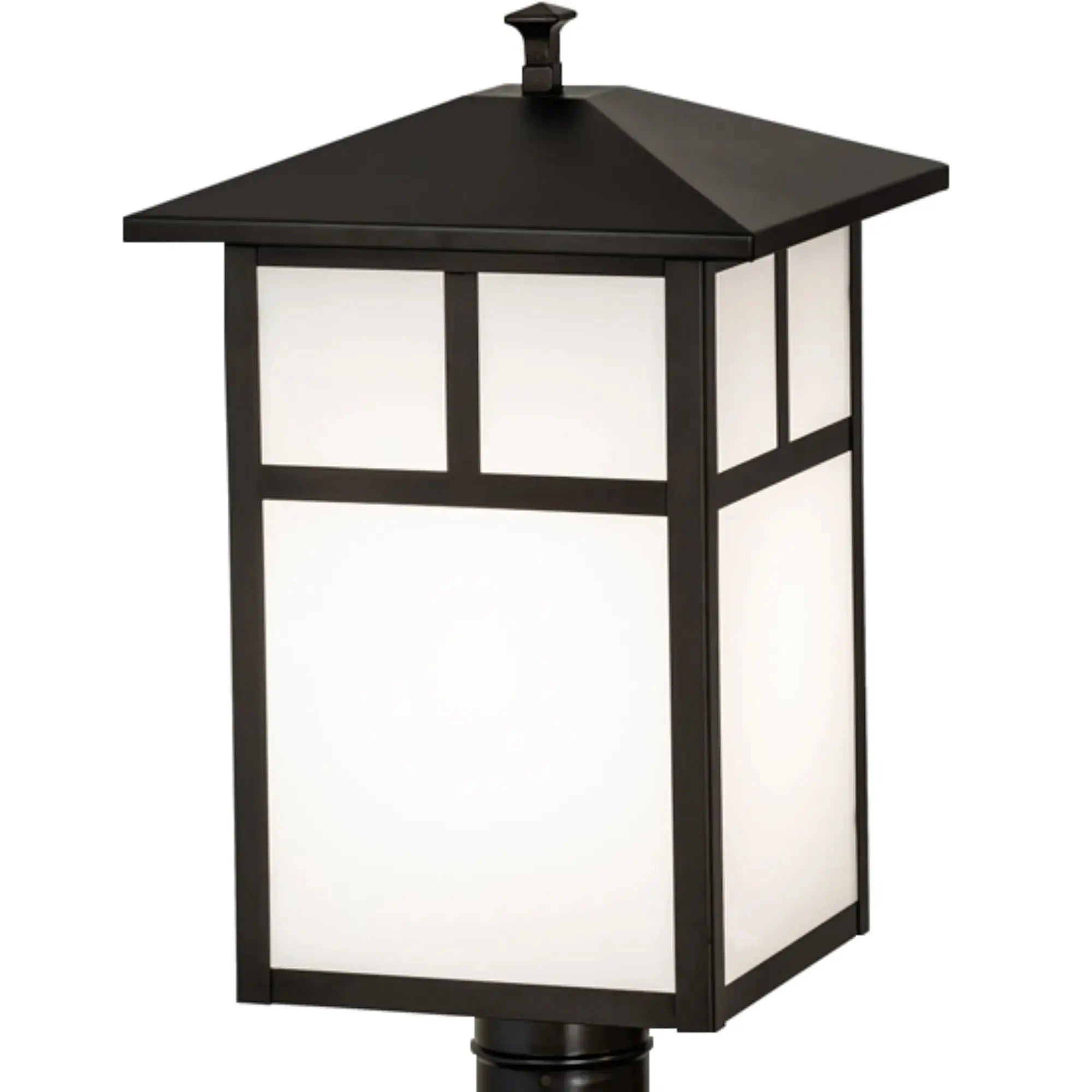 11" Square Seneca "T" Mission Post Mount – Craftsman Brown on Brass – Wet-Rated – Meyda Lighting Meyda Lighting