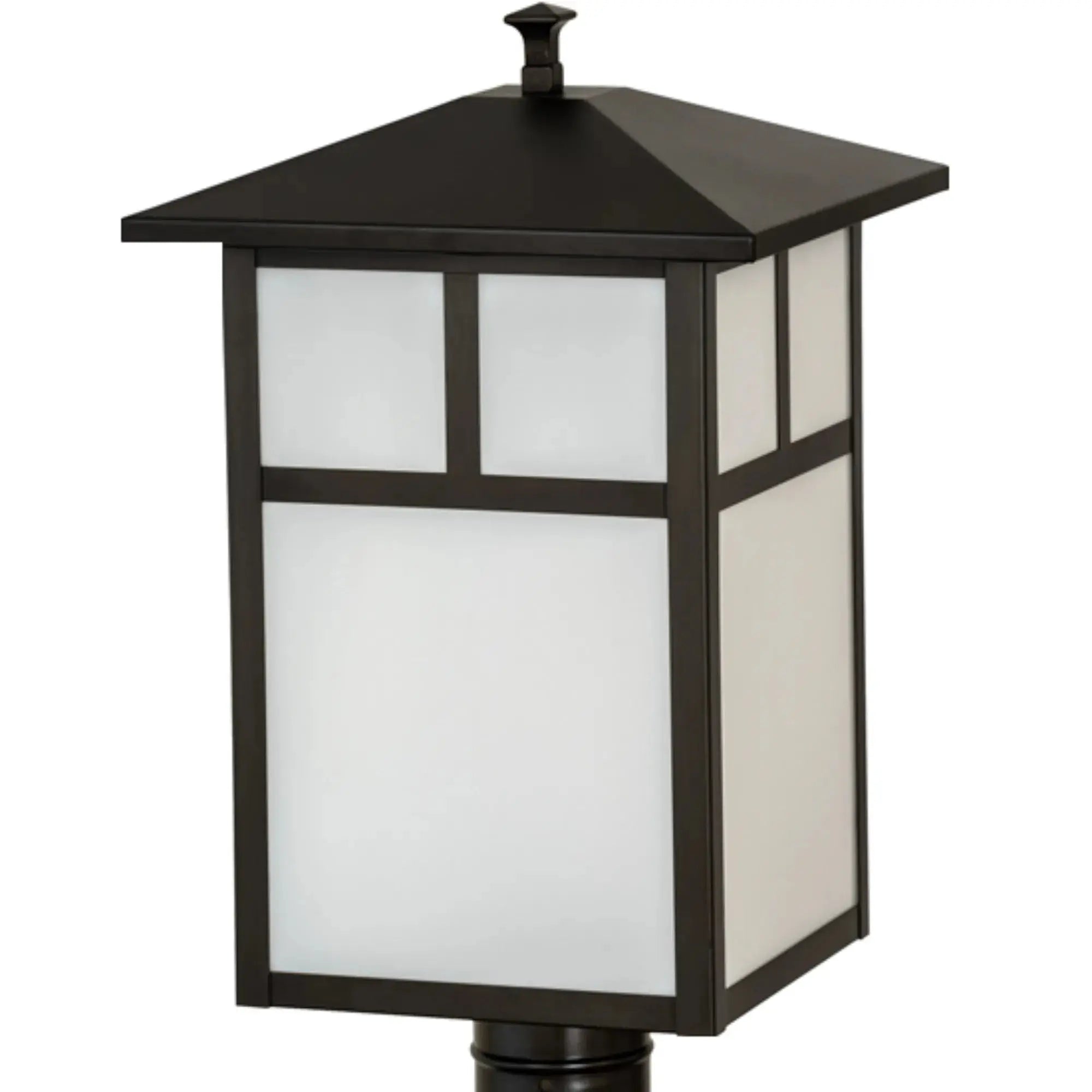 11" Square Seneca "T" Mission Post Mount – Craftsman Brown on Brass – Wet-Rated – Meyda Lighting Meyda Lighting