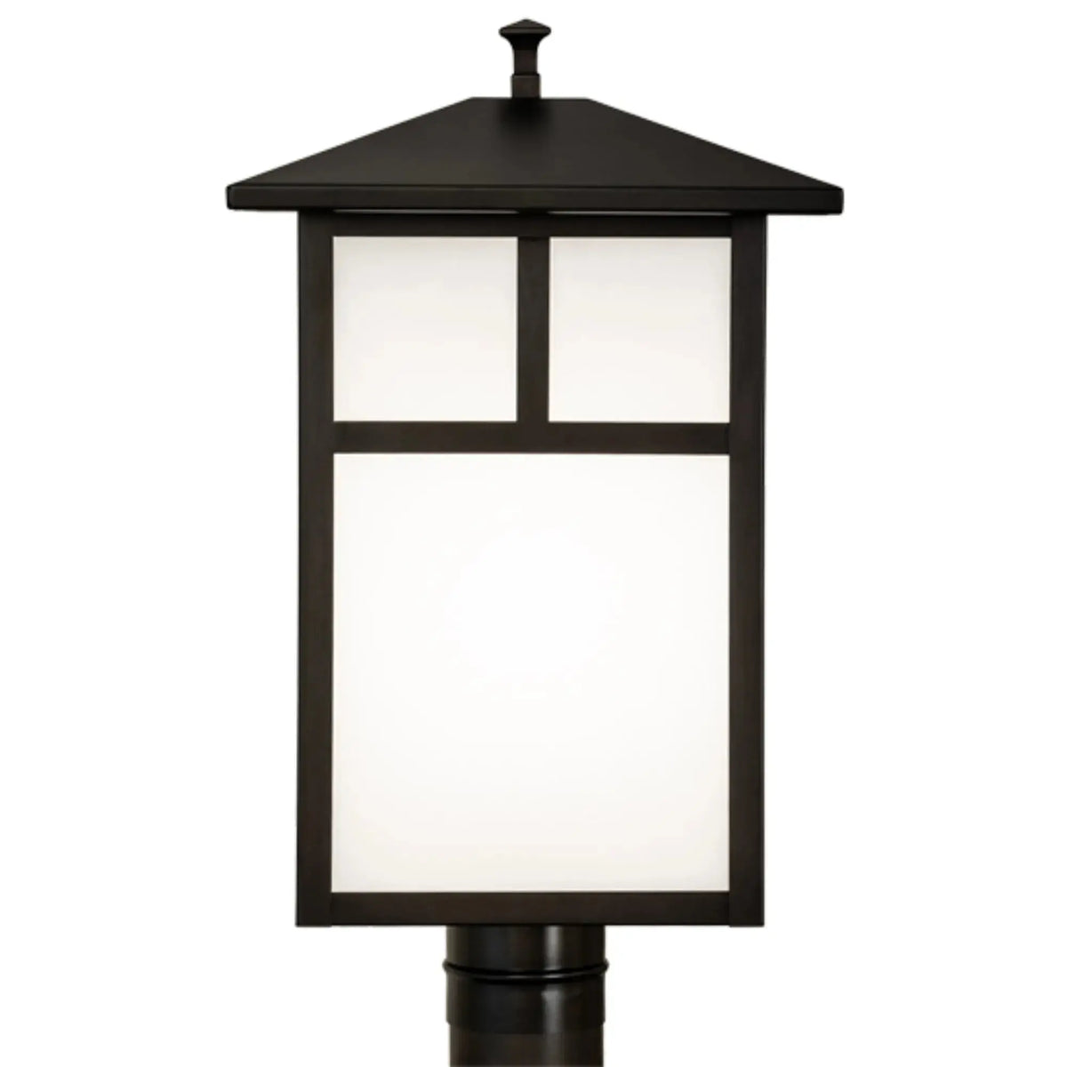 11" Square Seneca "T" Mission Post Mount – Craftsman Brown on Brass – Wet-Rated – Meyda Lighting Meyda Lighting