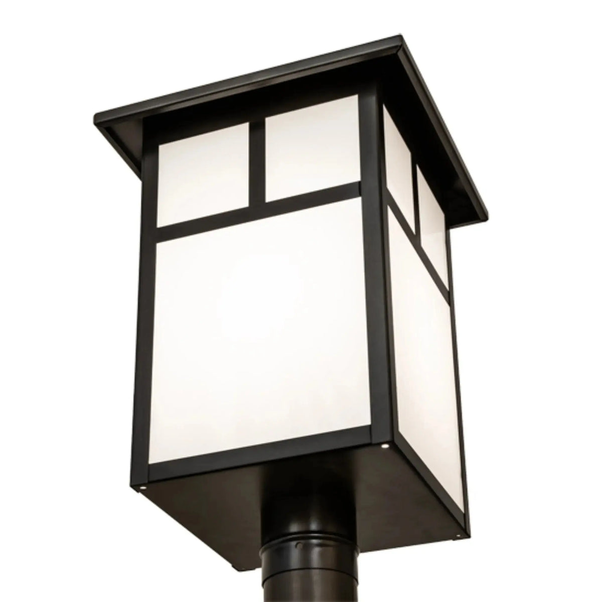 11" Square Seneca "T" Mission Post Mount – Craftsman Brown on Brass – Wet-Rated – Meyda Lighting Meyda Lighting