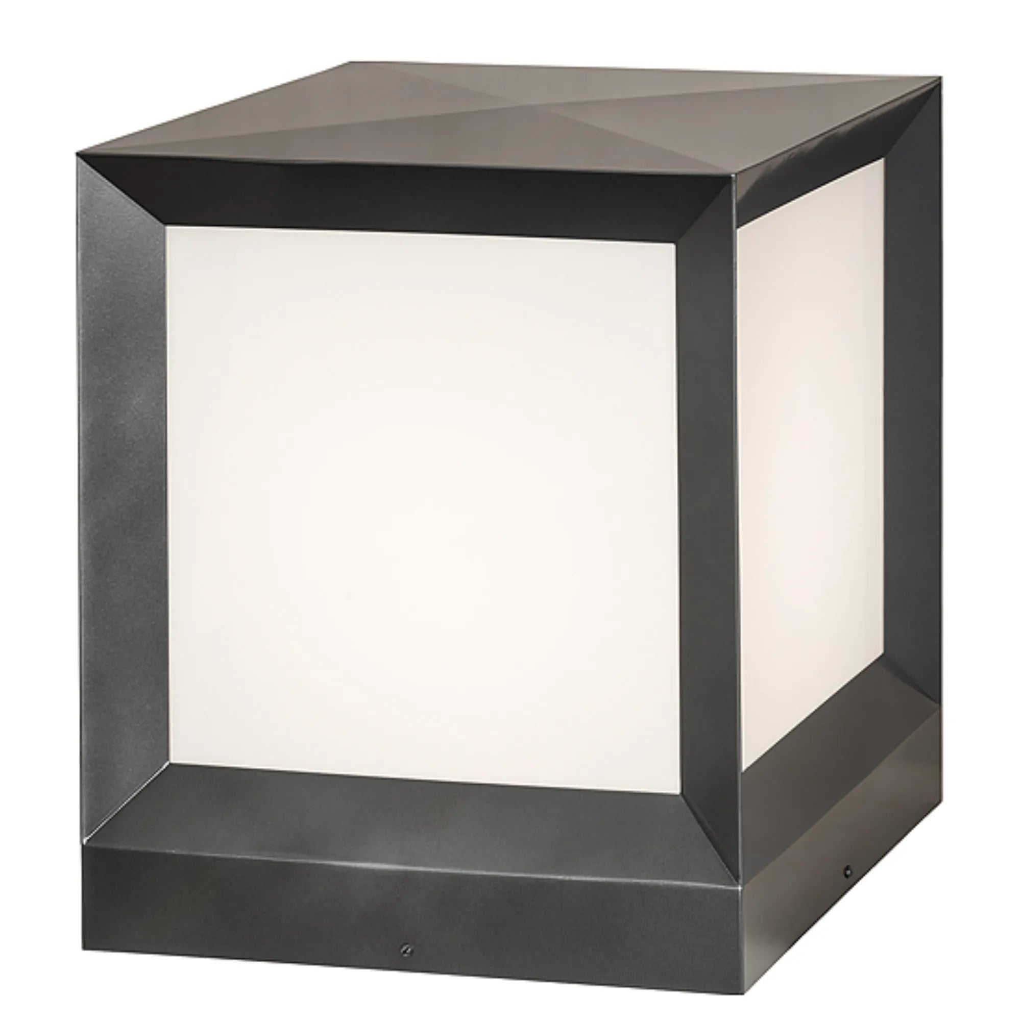 16" Square Cubism Pier Mount – Silver Metallic – Damp-Rated – Meyda Lighting