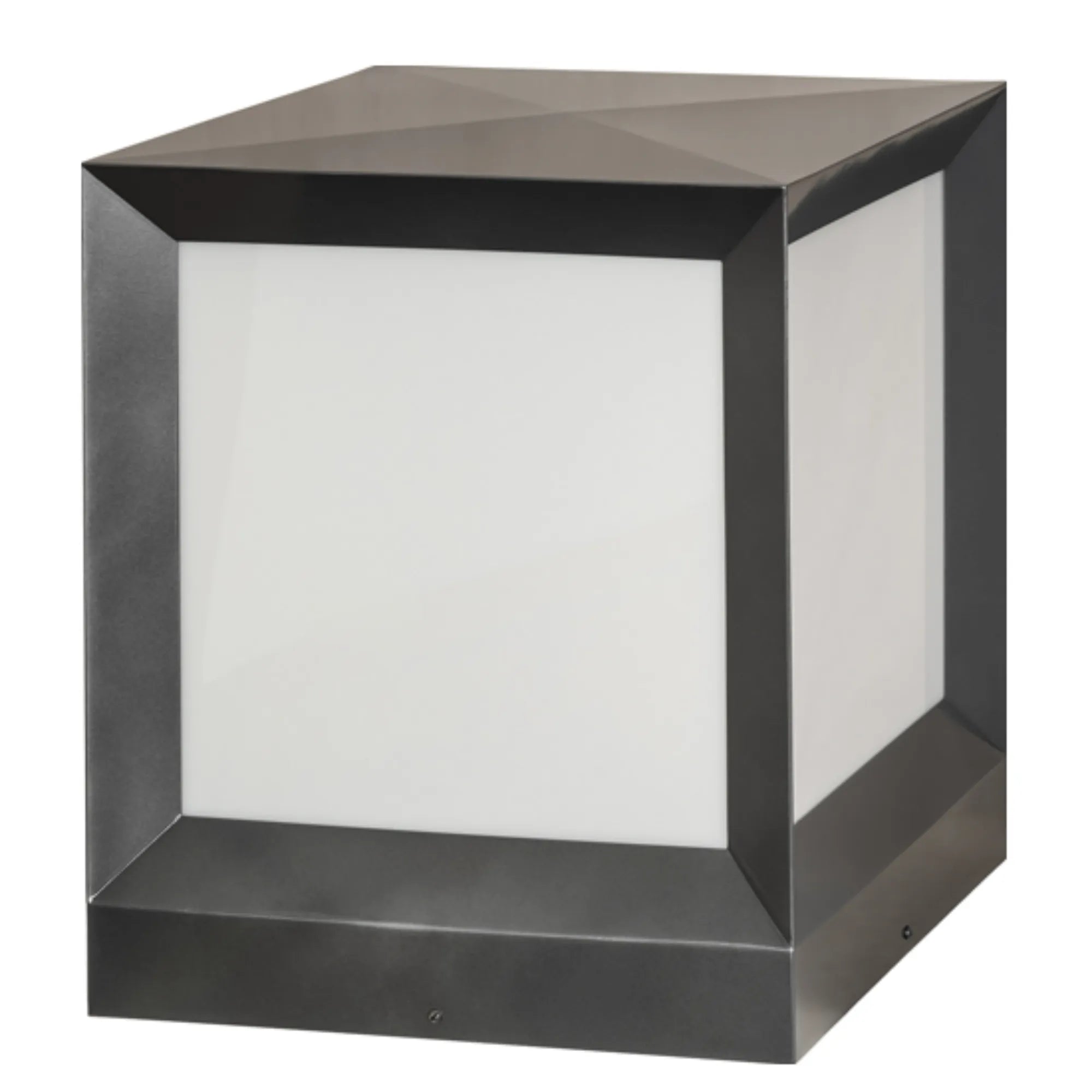 16" Square Cubism Pier Mount – Silver Metallic – Damp-Rated – Meyda Lighting