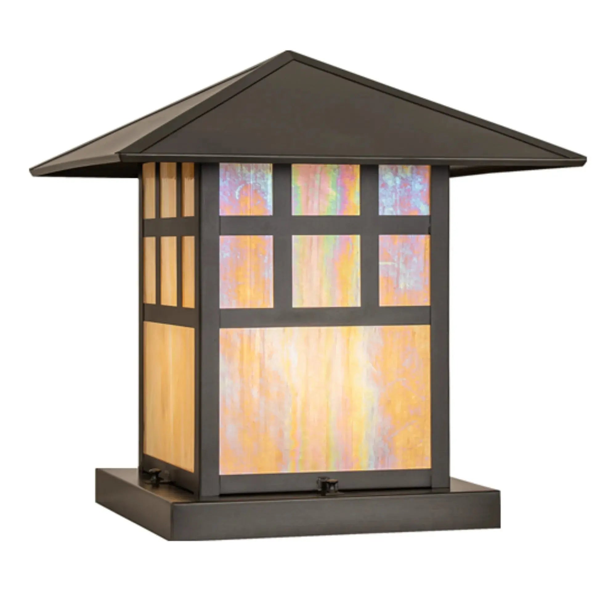 18" Square Seneca Watchtower Pier Mount – Craftsman Brown – Wet-Rated – Meyda Lighting Meyda Lighting