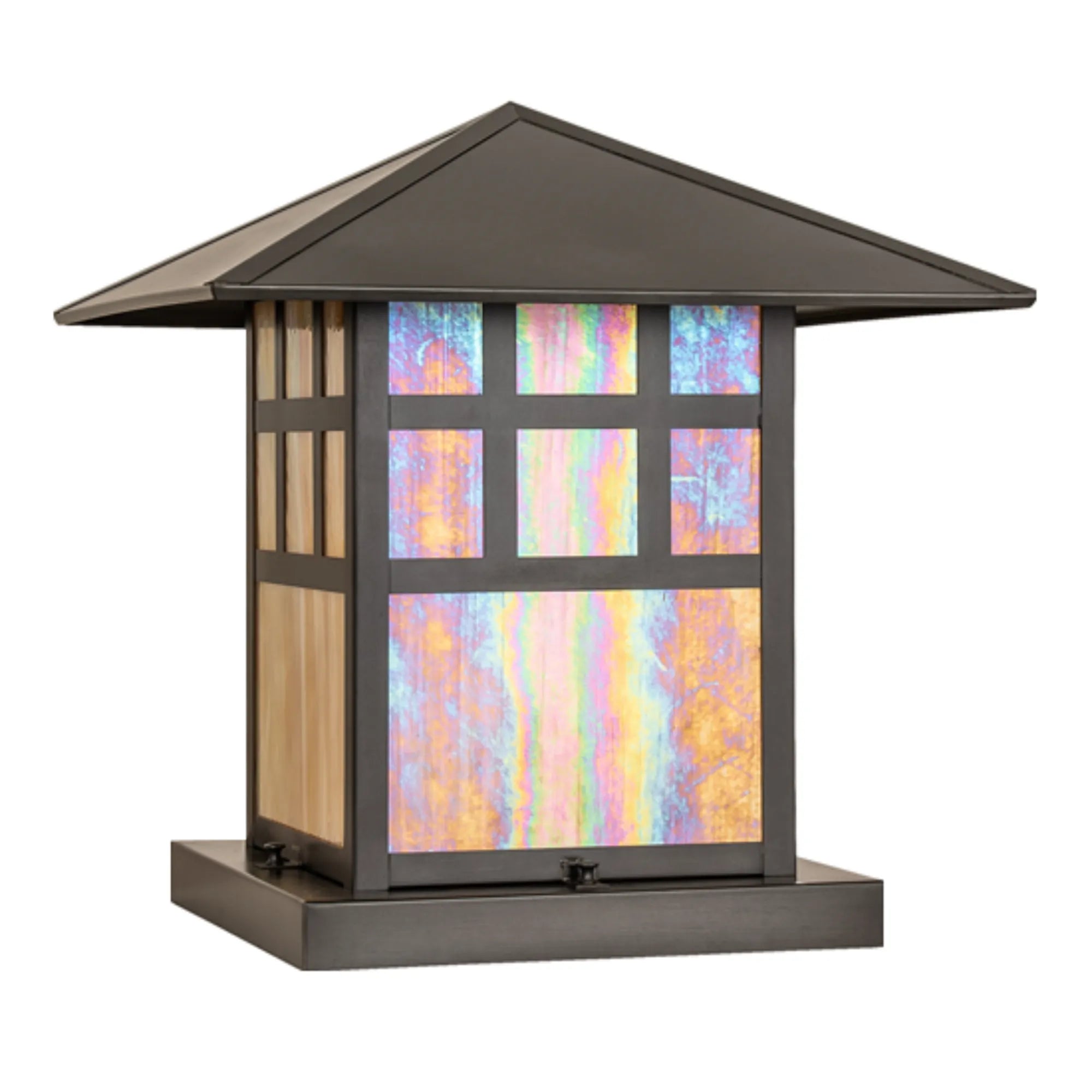 18" Square Seneca Watchtower Pier Mount – Craftsman Brown – Wet-Rated – Meyda Lighting
