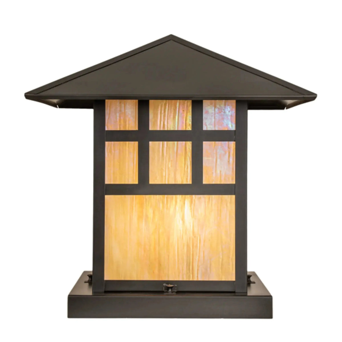 18" Square Seneca Watchtower Pier Mount – Craftsman Brown – Wet-Rated – Meyda Lighting Meyda Lighting