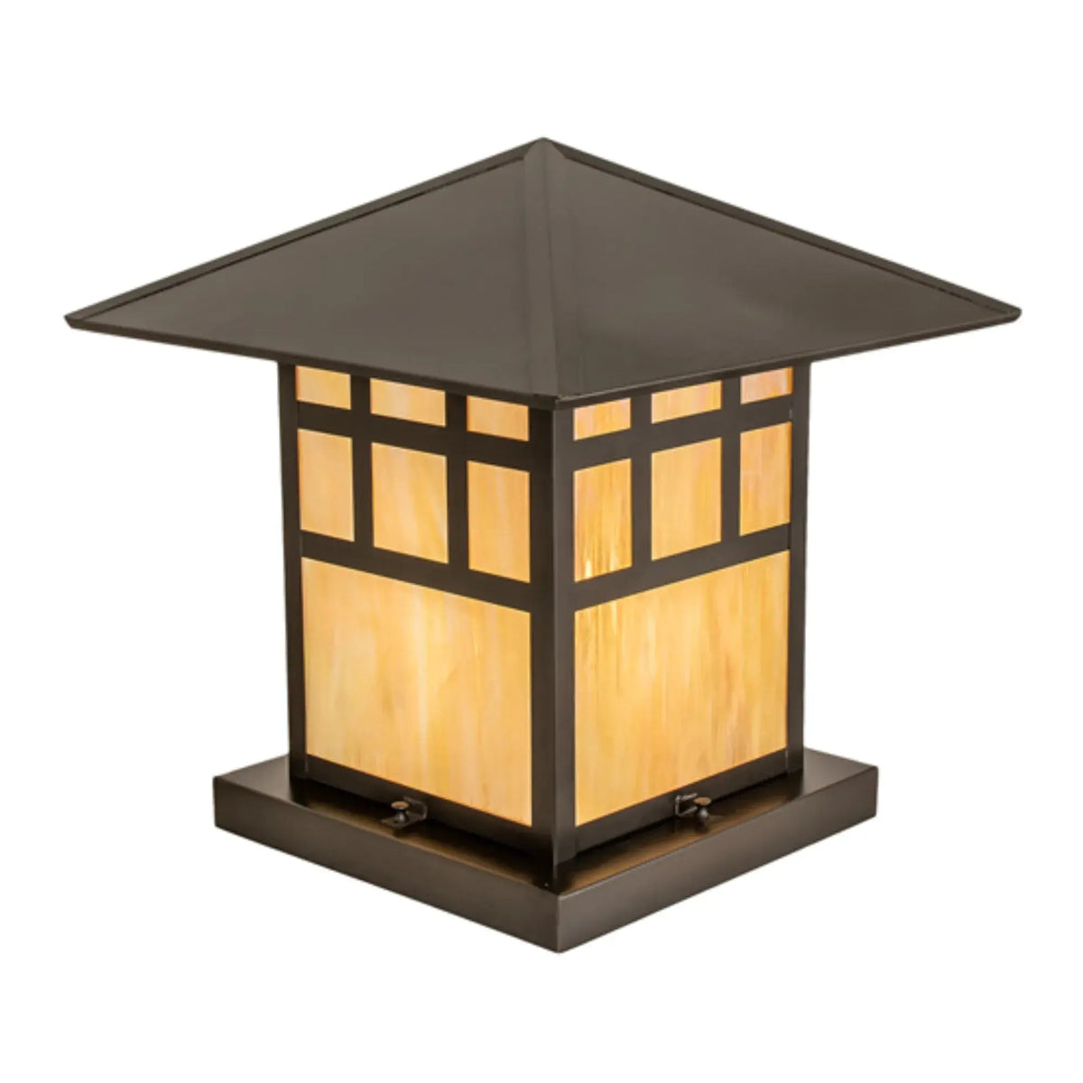 18" Square Seneca Watchtower Pier Mount – Craftsman Brown – Wet-Rated – Meyda Lighting Meyda Lighting