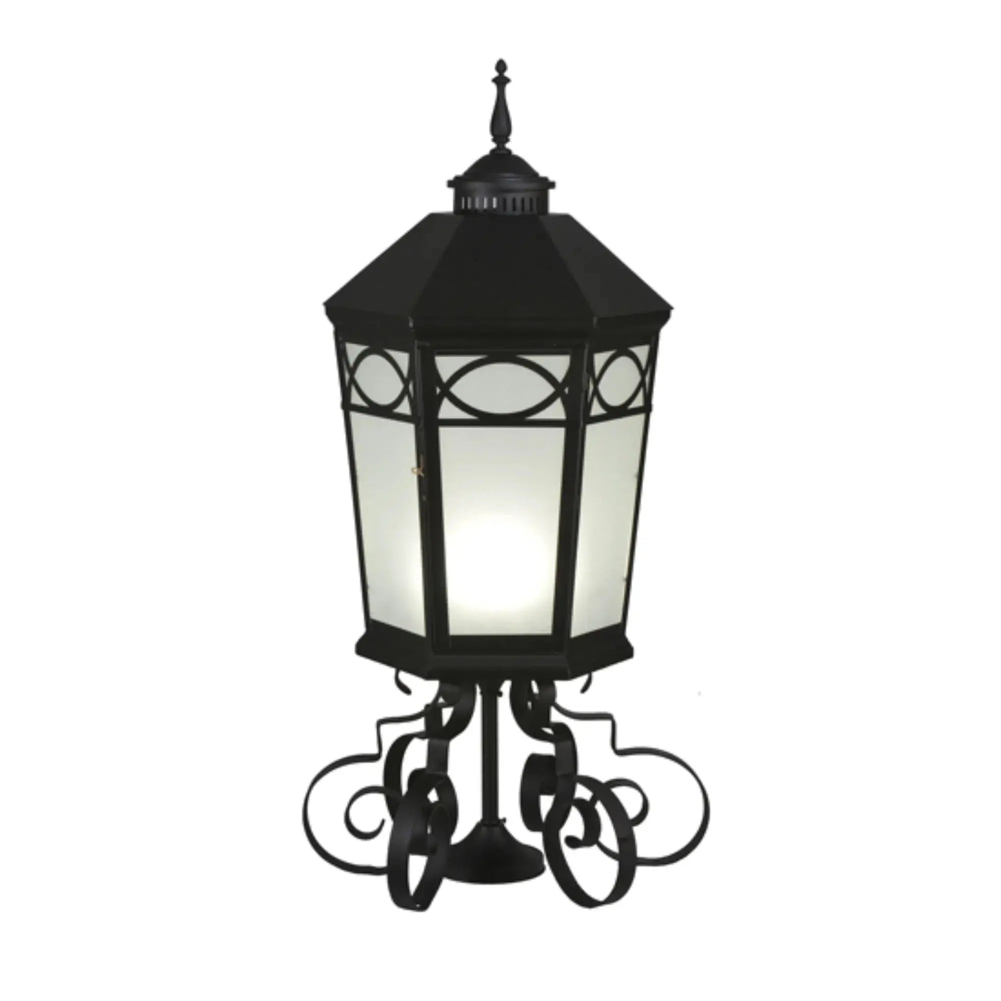 16" Wide Restored Taft 1 Light Lantern Post Mount – Black – Damp-Rated – Meyda Lighting Meyda Lighting