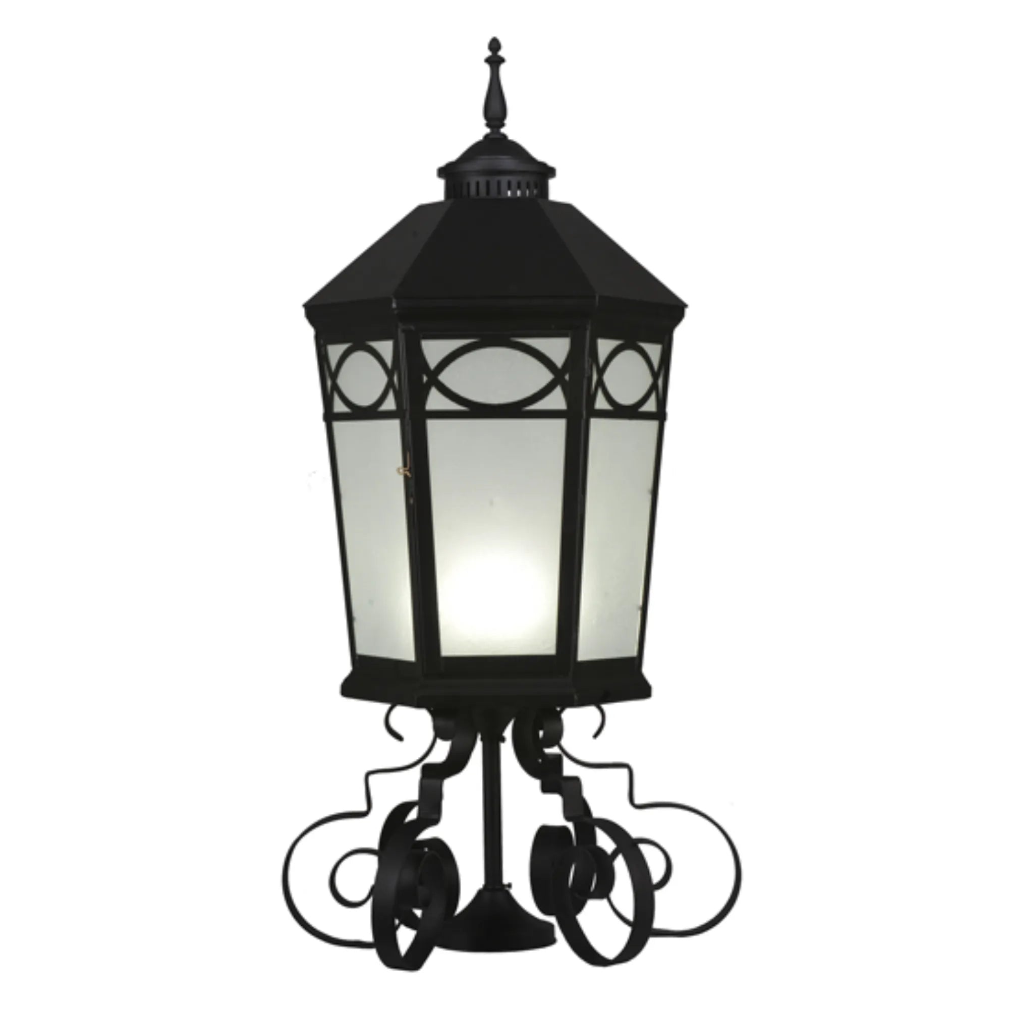 16" Wide Restored Taft 1 Light Lantern Post Mount – Black – Damp-Rated – Meyda Lighting