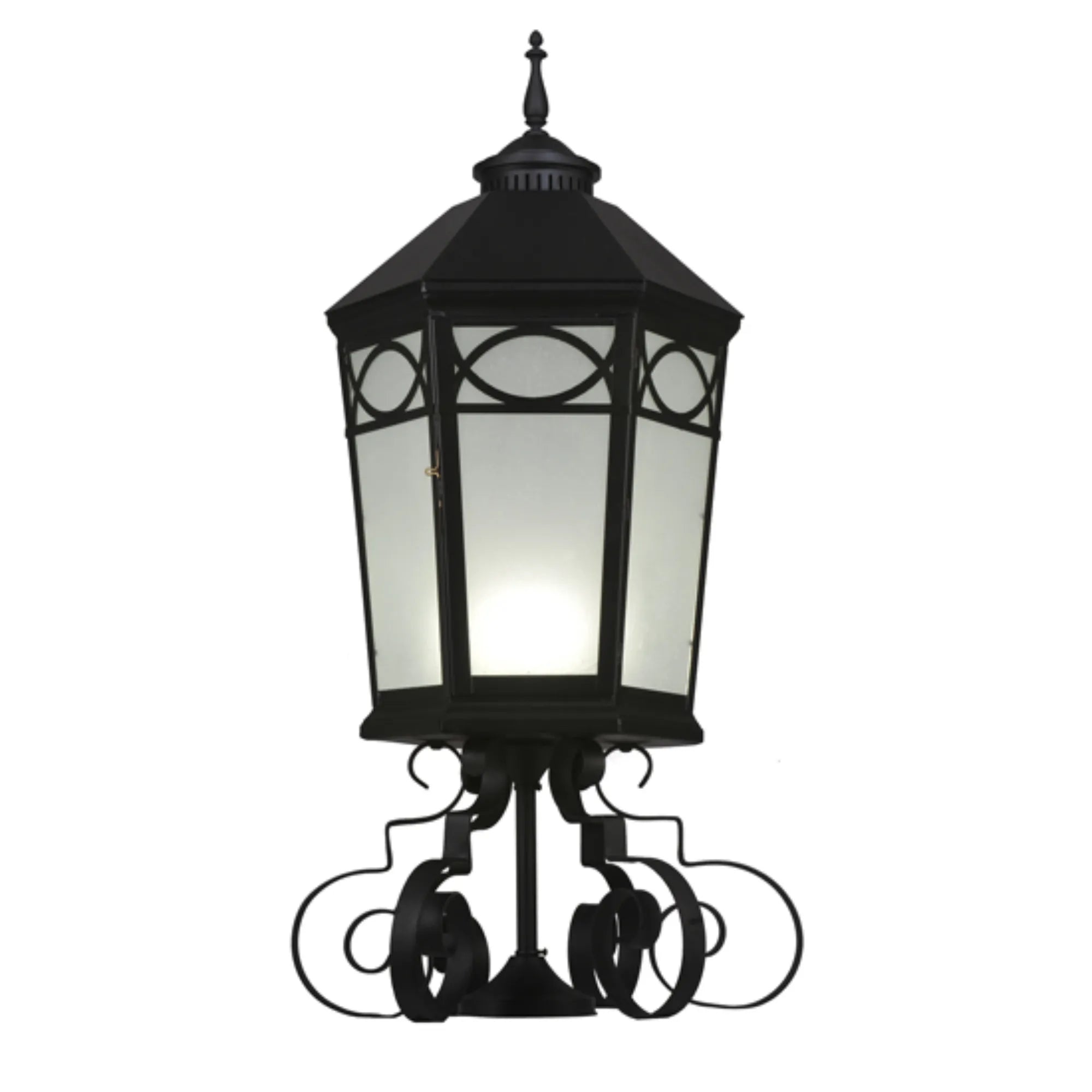 16" Wide Restored Taft 1 Light Lantern Post Mount – Black – Damp-Rated – Meyda Lighting