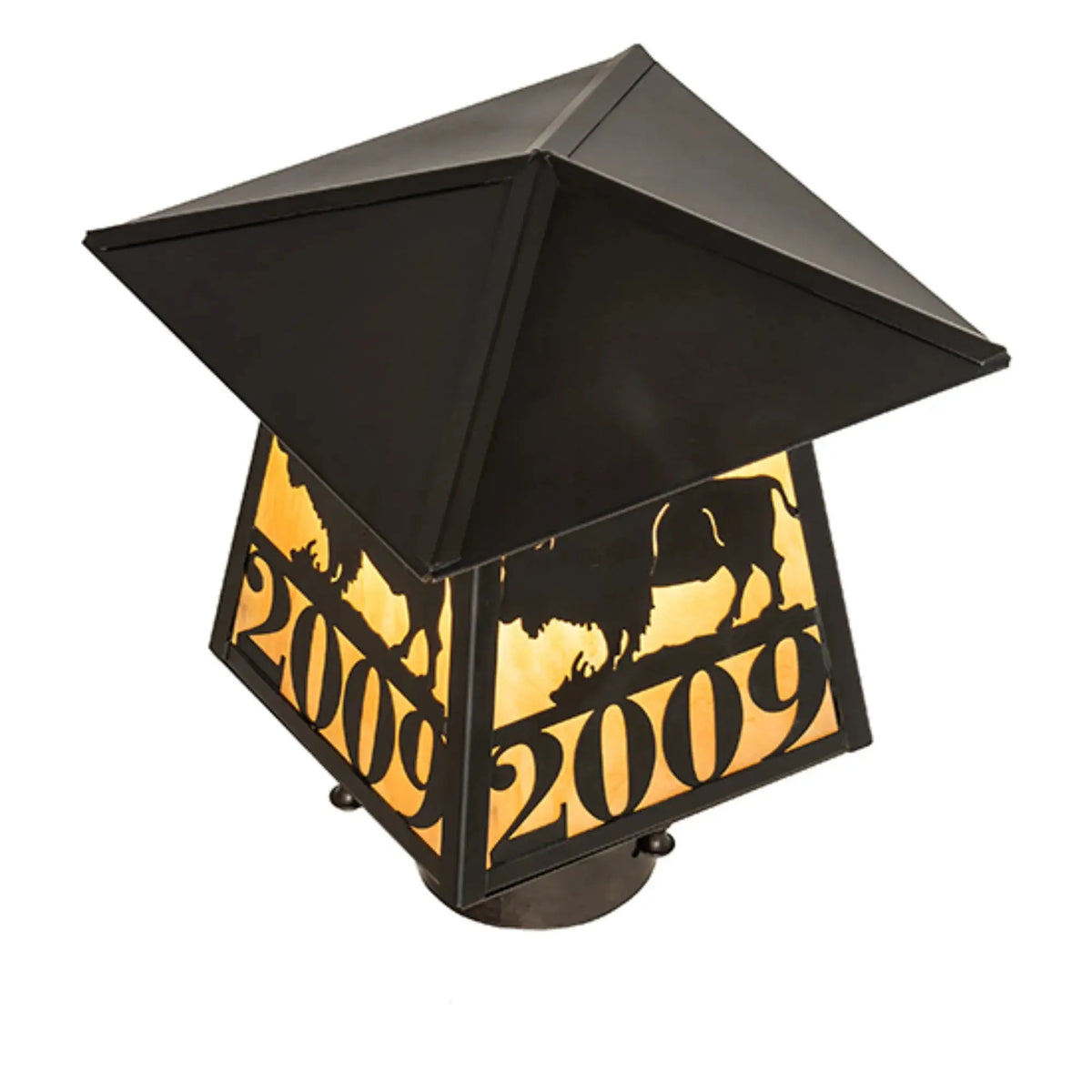 8" Square Personalized Buffalo Post Mount – Craftsman Brown – Wet-Rated – Meyda Lighting Meyda Lighting
