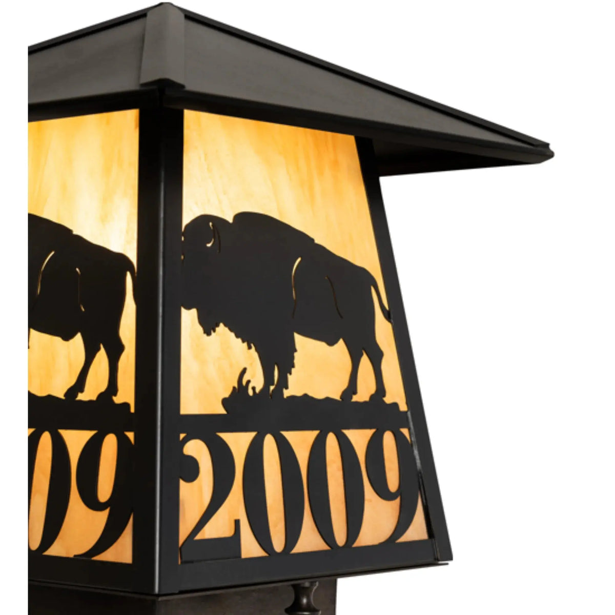 8" Square Personalized Buffalo Post Mount – Craftsman Brown – Wet-Rated – Meyda Lighting Meyda Lighting