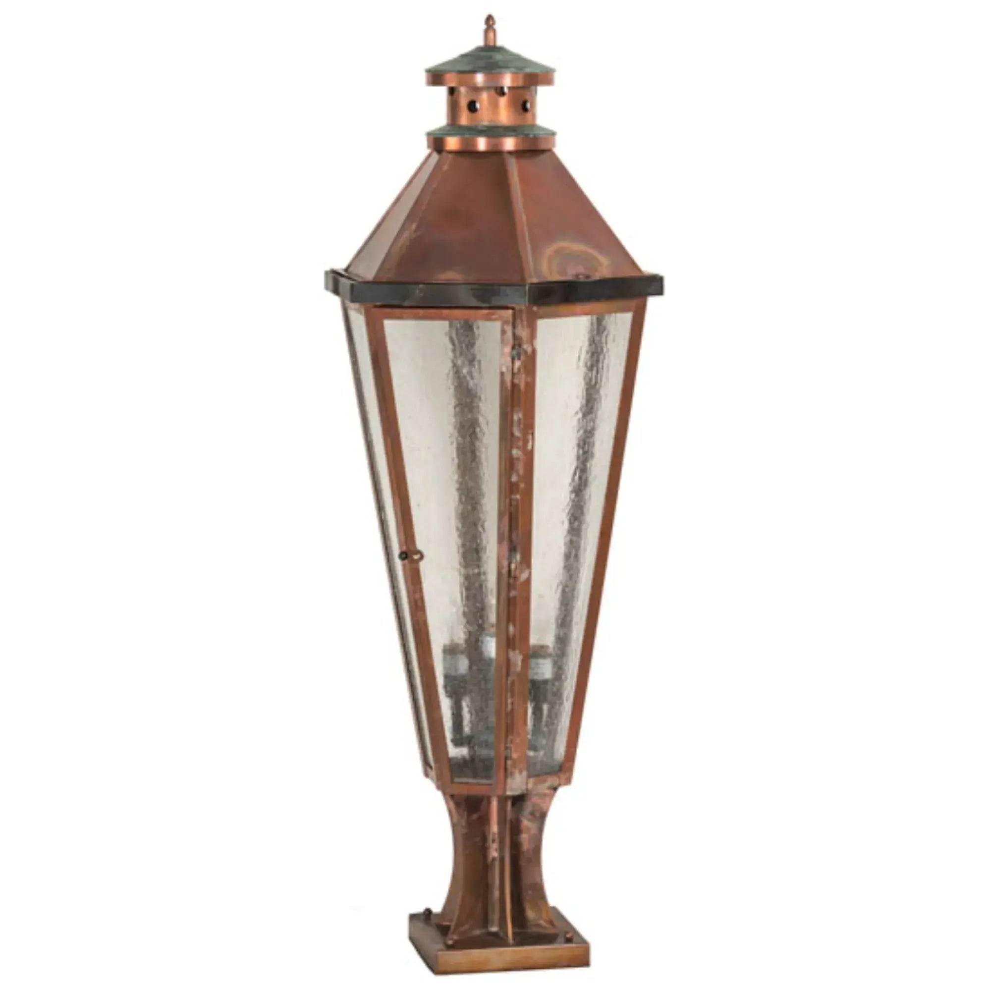 14" Wide Millesime Pier Mount – Vintage Copper and Craftsman Verdi – Wet-Rated – Meyda Lighting Meyda Lighting