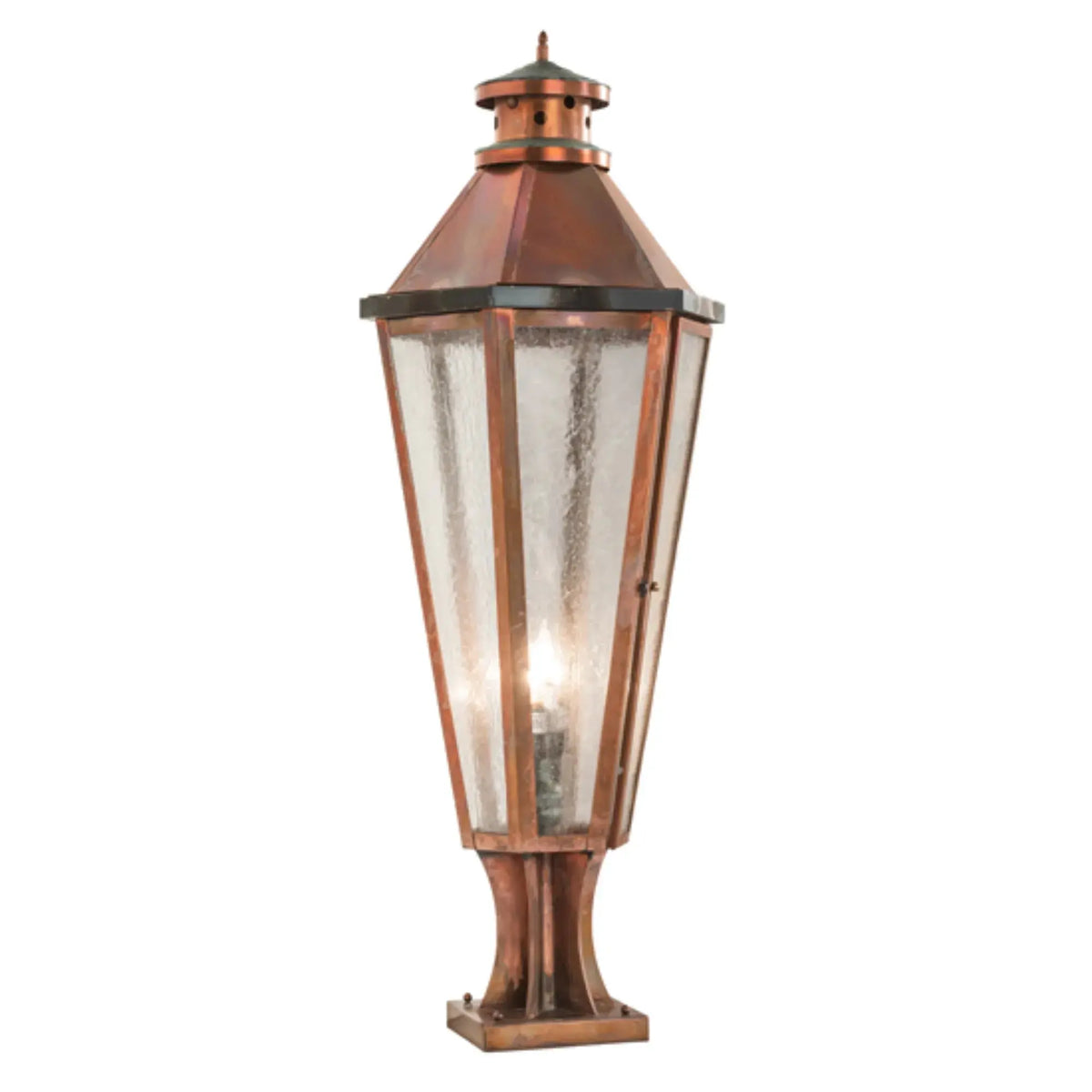 14" Wide Millesime Pier Mount – Vintage Copper and Craftsman Verdi – Wet-Rated – Meyda Lighting Meyda Lighting
