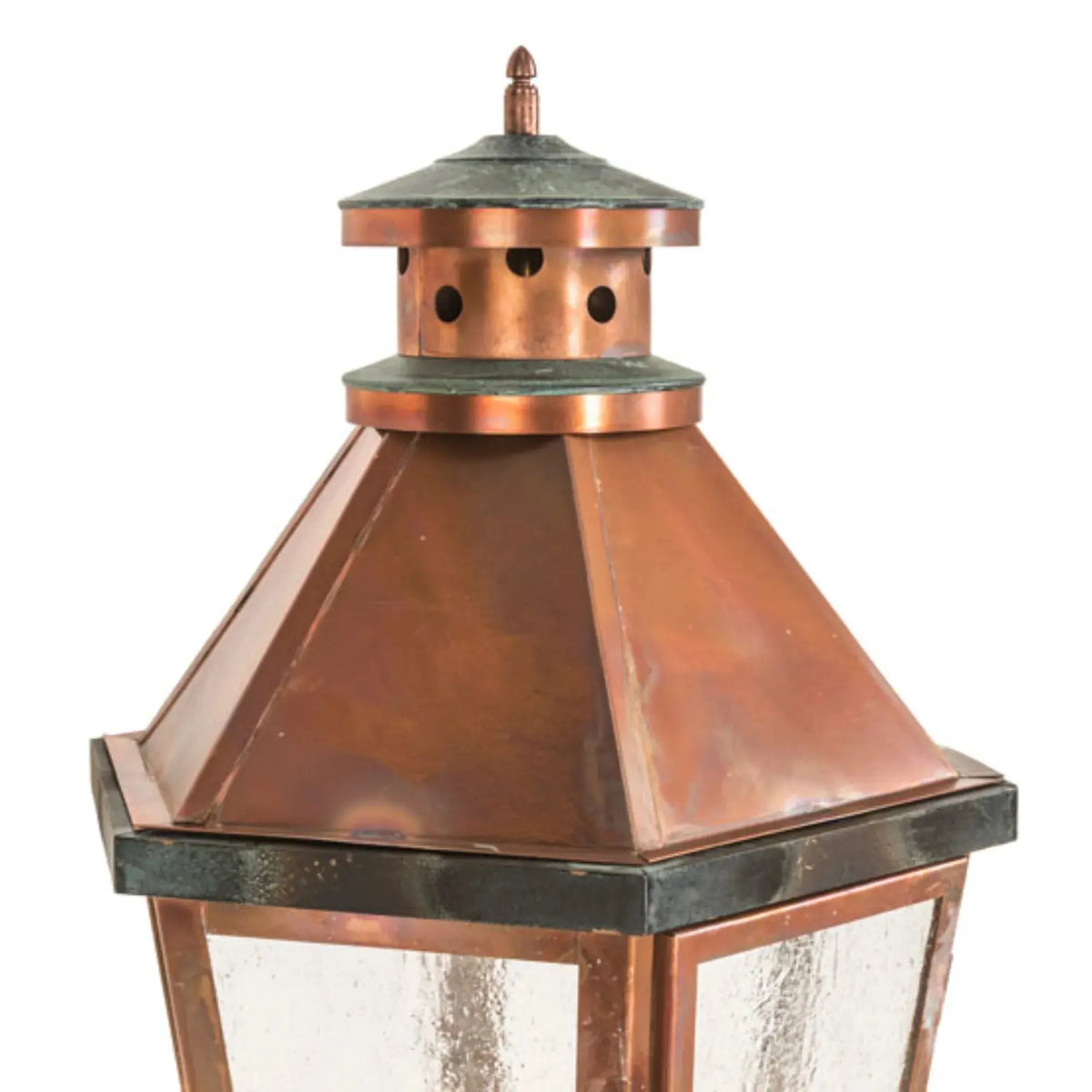 14" Wide Millesime Pier Mount – Vintage Copper and Craftsman Verdi – Wet-Rated – Meyda Lighting Meyda Lighting
