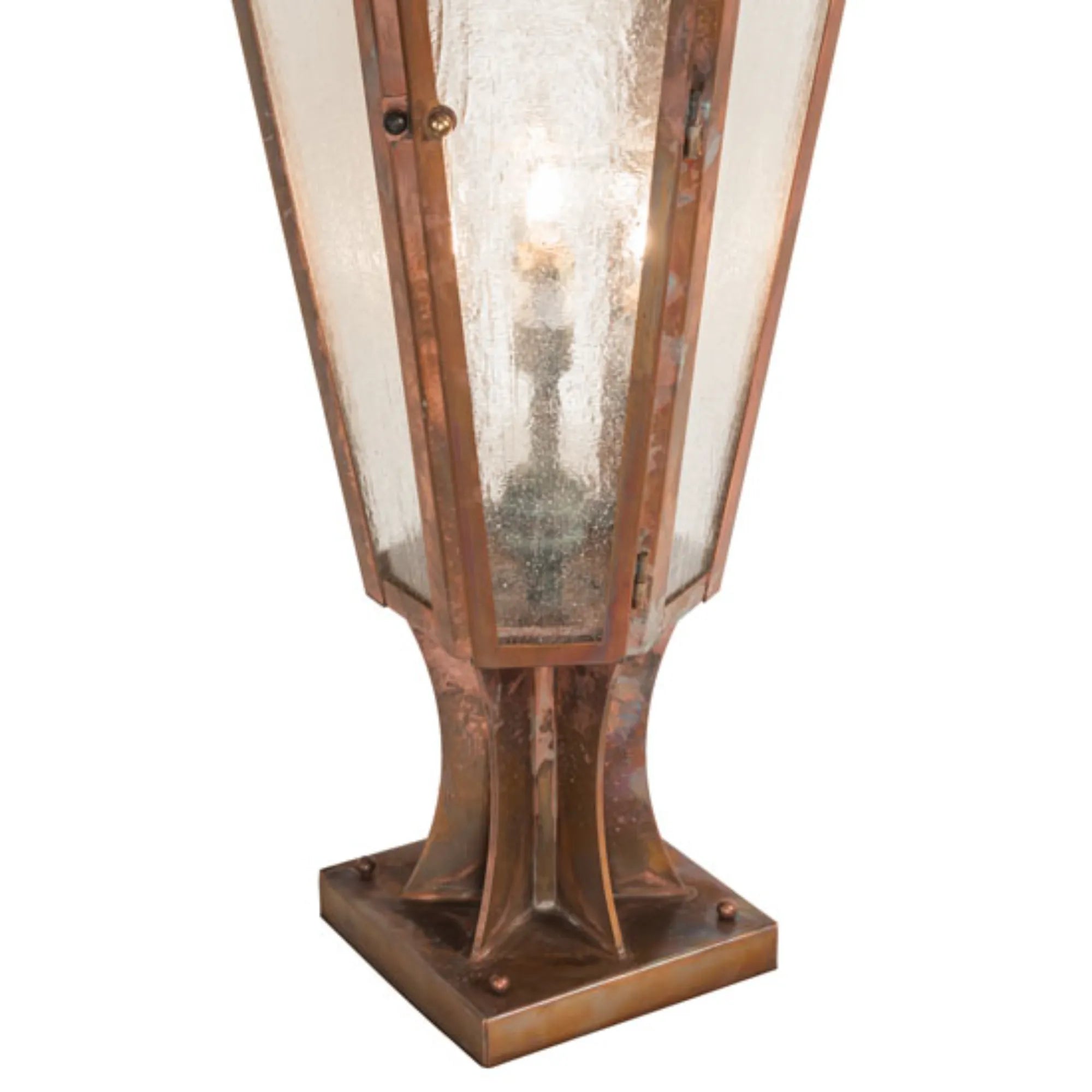 14" Wide Millesime Pier Mount – Vintage Copper and Craftsman Verdi – Wet-Rated – Meyda Lighting