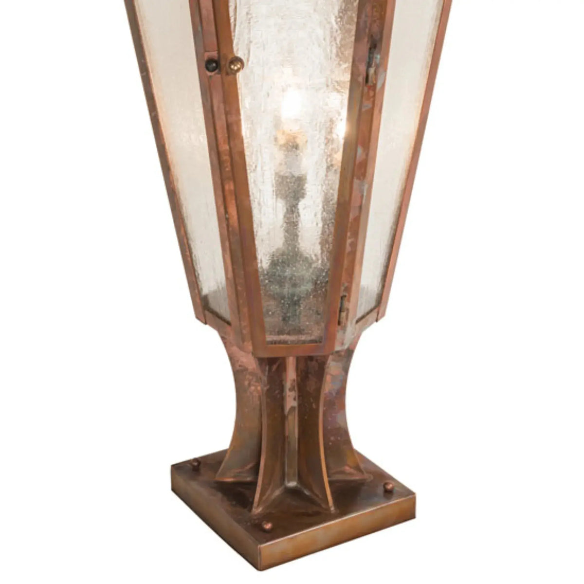 14" Wide Millesime Pier Mount – Vintage Copper and Craftsman Verdi – Wet-Rated – Meyda Lighting Meyda Lighting