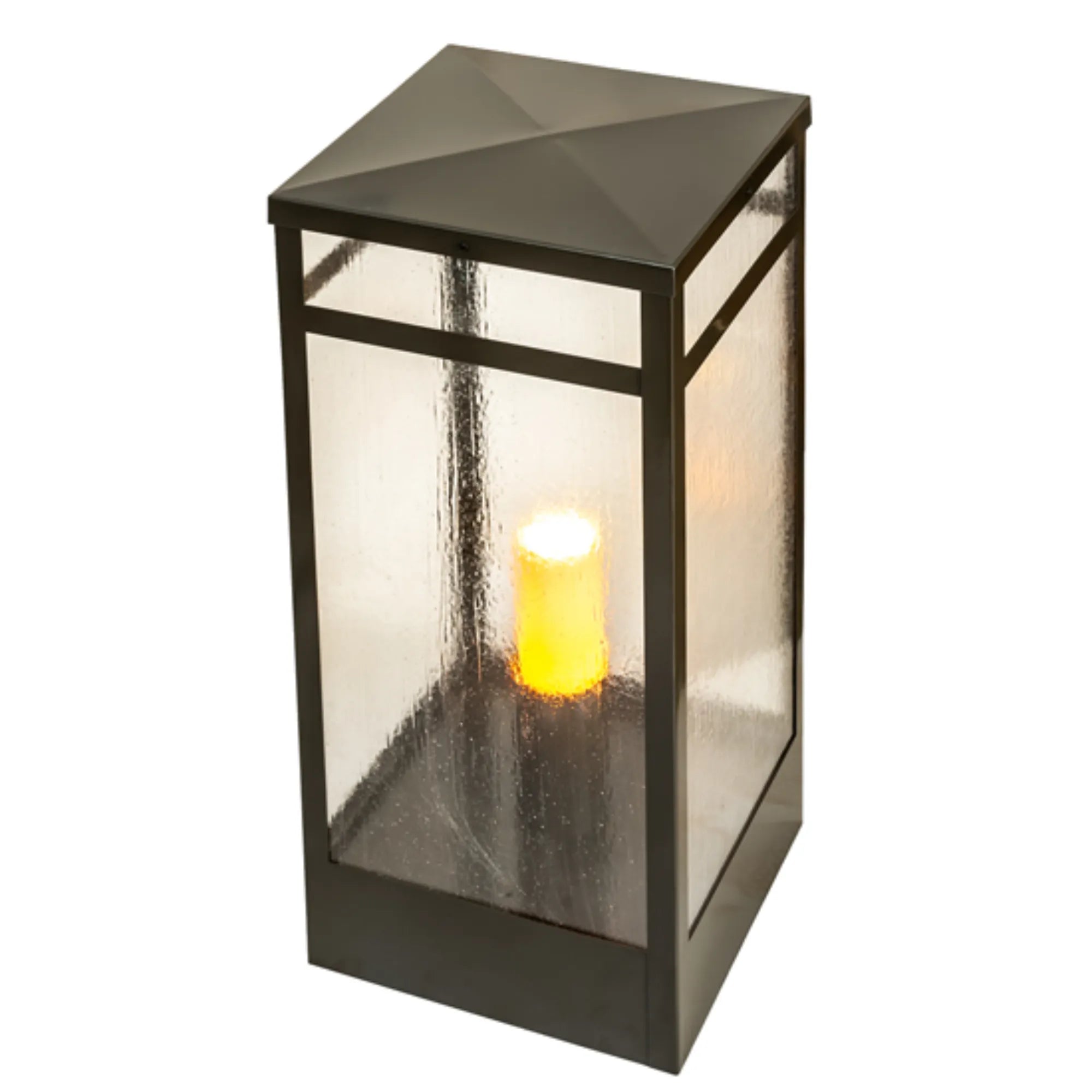14" Square Quadrato Campbell Pier Mount – Exterior Oil Rubbed Bronze – Wet-Rated – Meyda Lighting