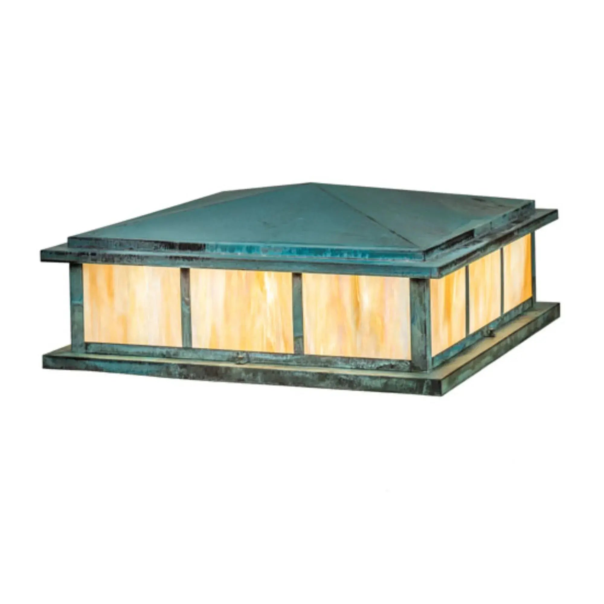 34" Square Seneca Double Bar Mission Pier Mount – Craftsman Verdigris – Wet-Rated – Meyda Lighting Meyda Lighting