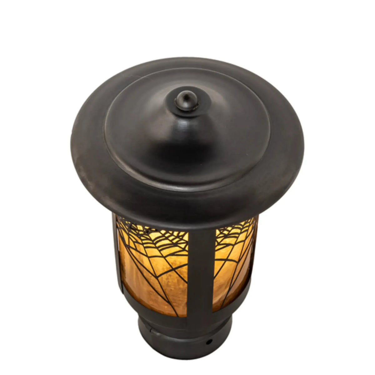 6" Wide Fulton Spider Web Post Mount – Craftsman Brown – Wet-Rated – Meyda Lighting Meyda Lighting