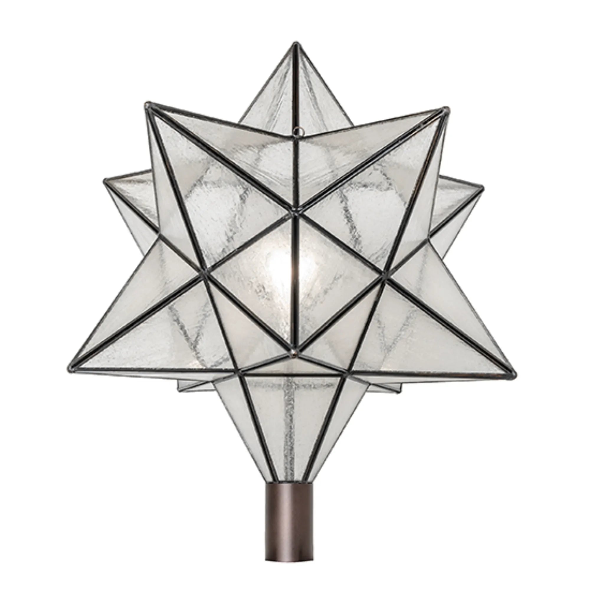 18" Wide Moravian Star Post Mount – Mahogany Bronze – Wet-Rated – Meyda Lighting