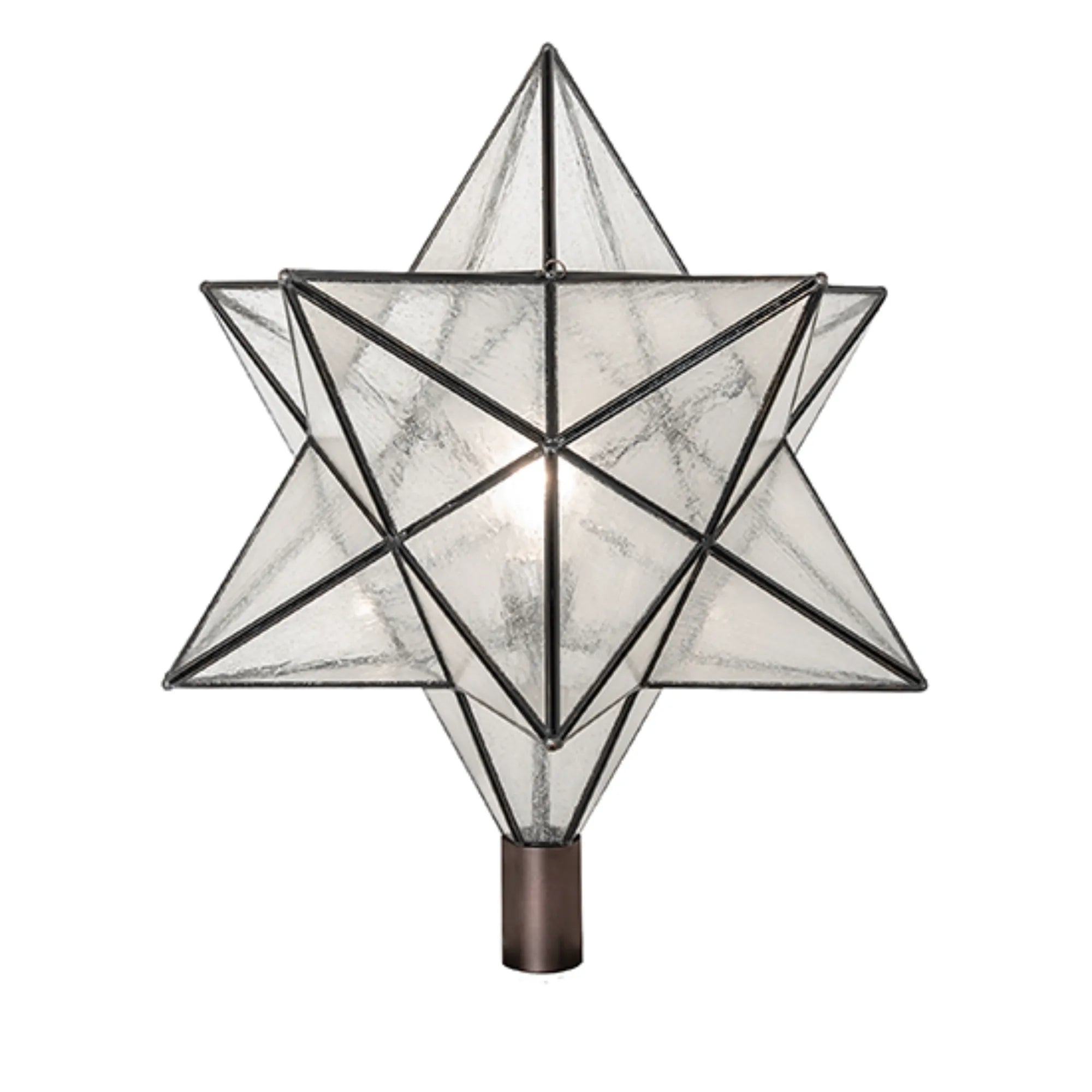 18" Wide Moravian Star Post Mount – Mahogany Bronze – Wet-Rated – Meyda Lighting