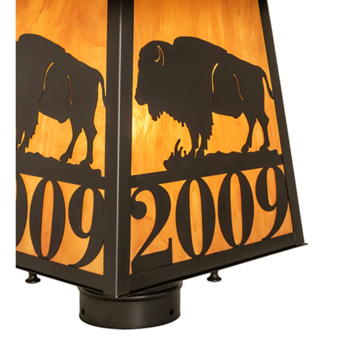 12" Square Personalized Buffalo Post Mount – Craftsman Brown – Wet-Rated – Meyda Lighting Meyda Lighting