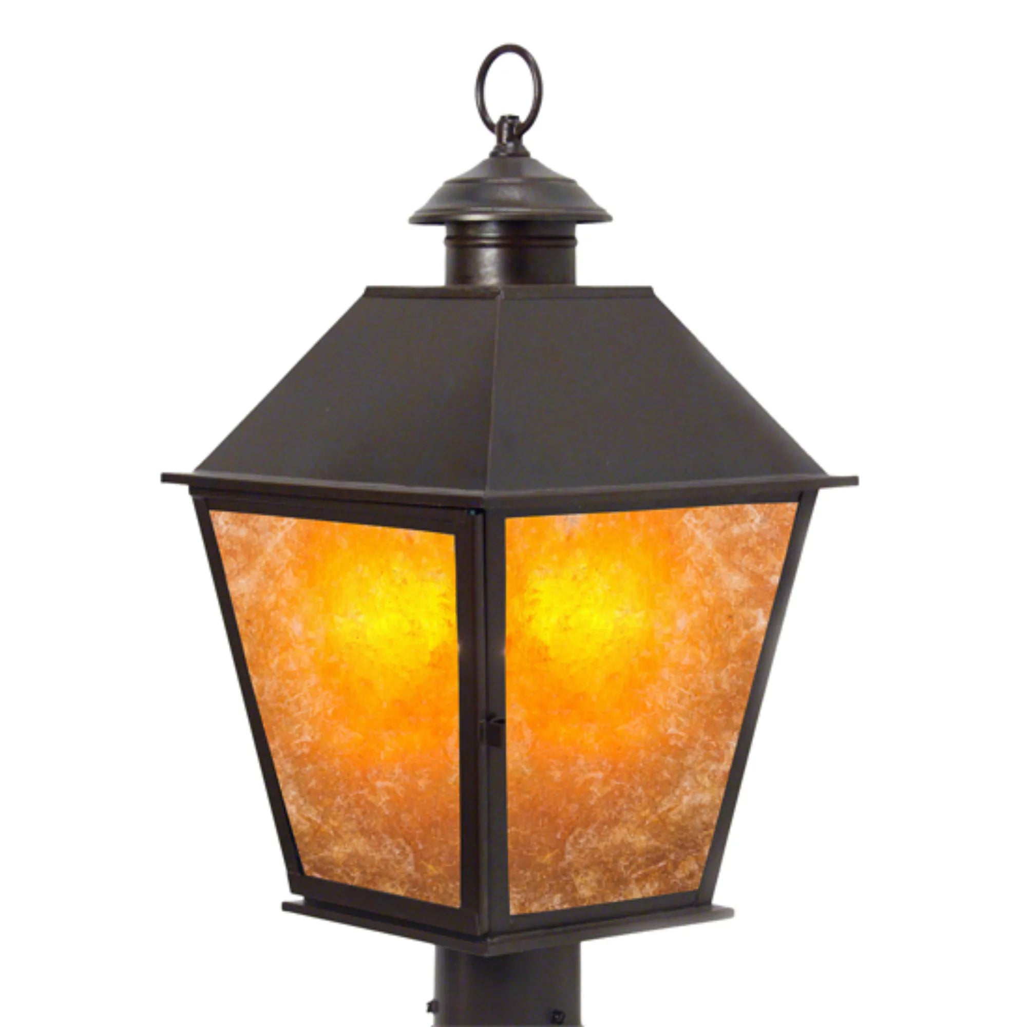11" Wide Turin Post Mount – Gilded Tobacco – Amber Mica – Wet-Rated – Meyda Lighting