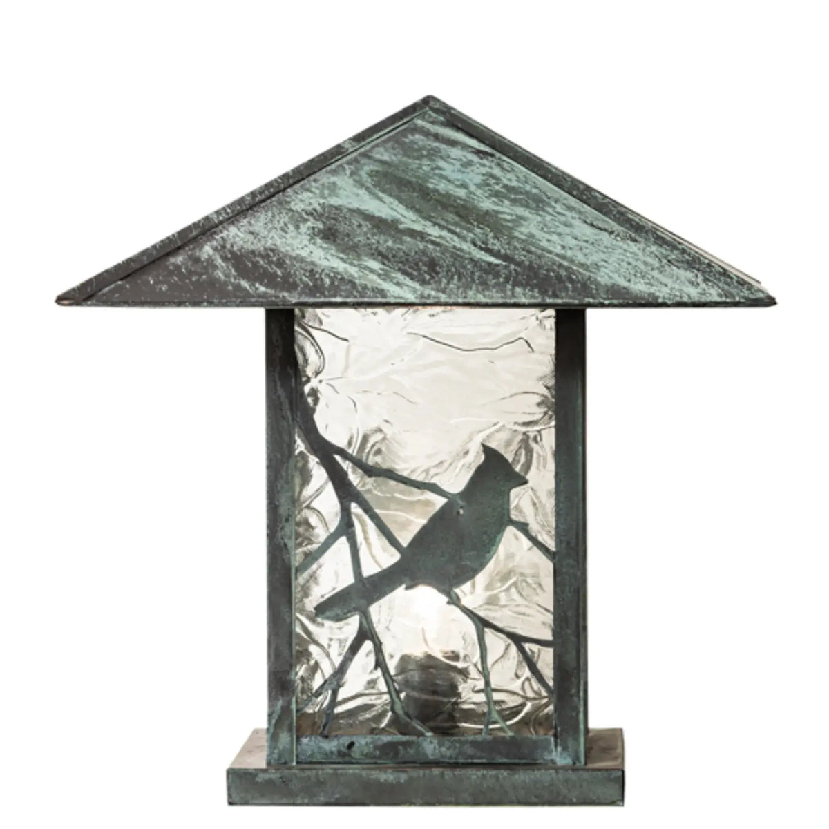 17.5" Square Seneca Song Bird Pier Mount – Verdigris – Clear Leaf – Wet-Rated – Meyda Lighting Meyda Lighting